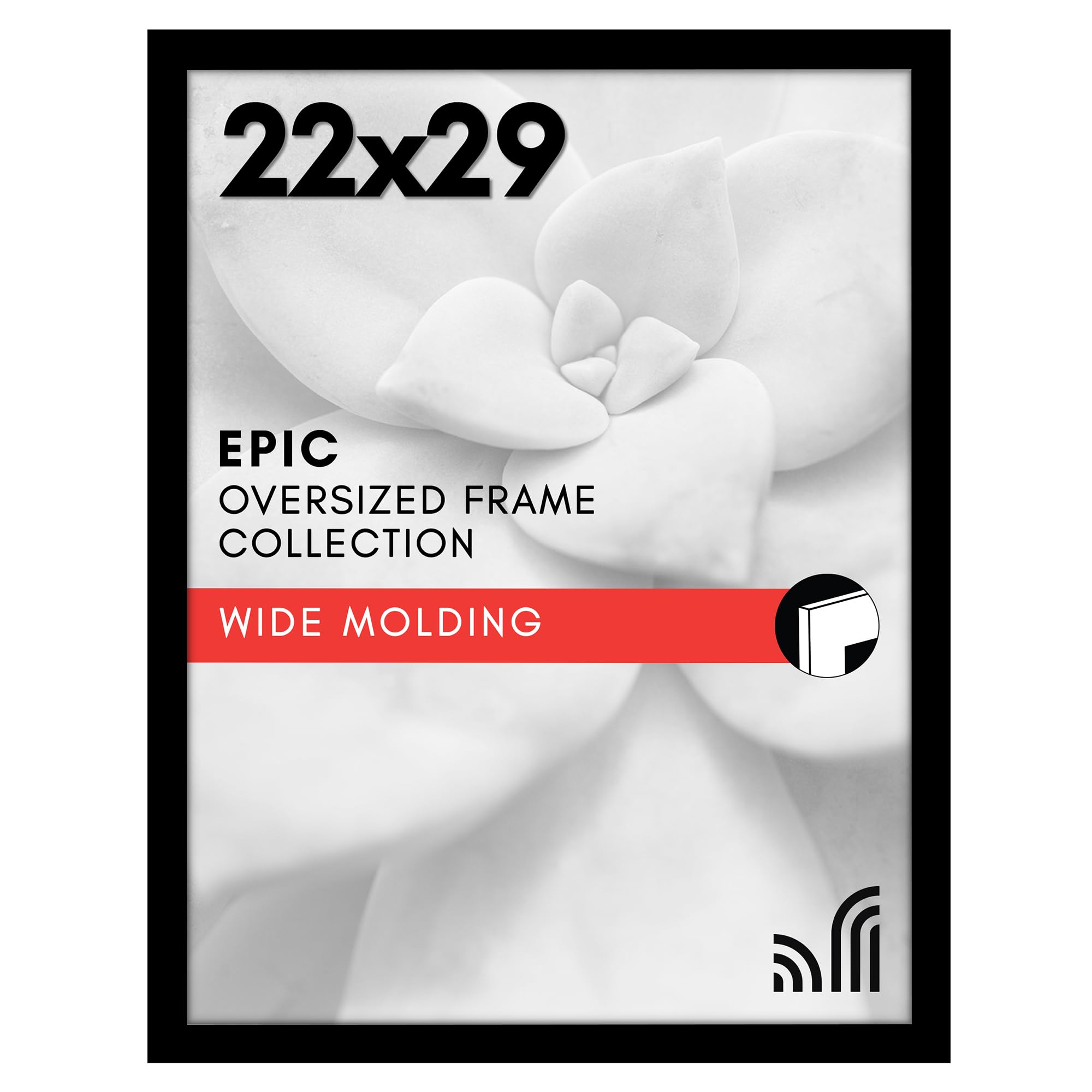 Americanflat 18x24 Poster Frame with Polished Plexiglass - Black Picture Frame - Wide Photo Frames Made of Engineered Wood for Vertical or Horizontal Wall Display - Epic Collection - Black