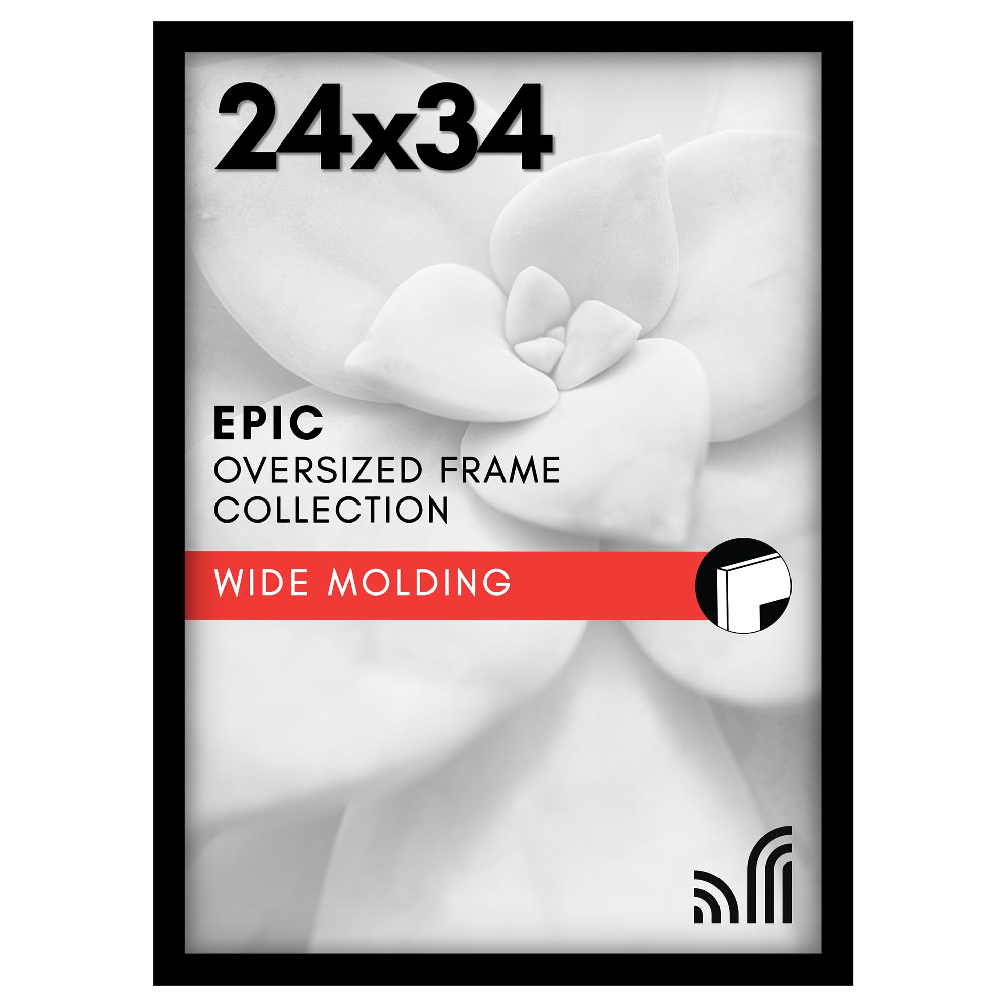 Americanflat 18x24 Poster Frame with Polished Plexiglass - Black Picture Frame - Wide Photo Frames Made of Engineered Wood for Vertical or Horizontal Wall Display - Epic Collection - Black