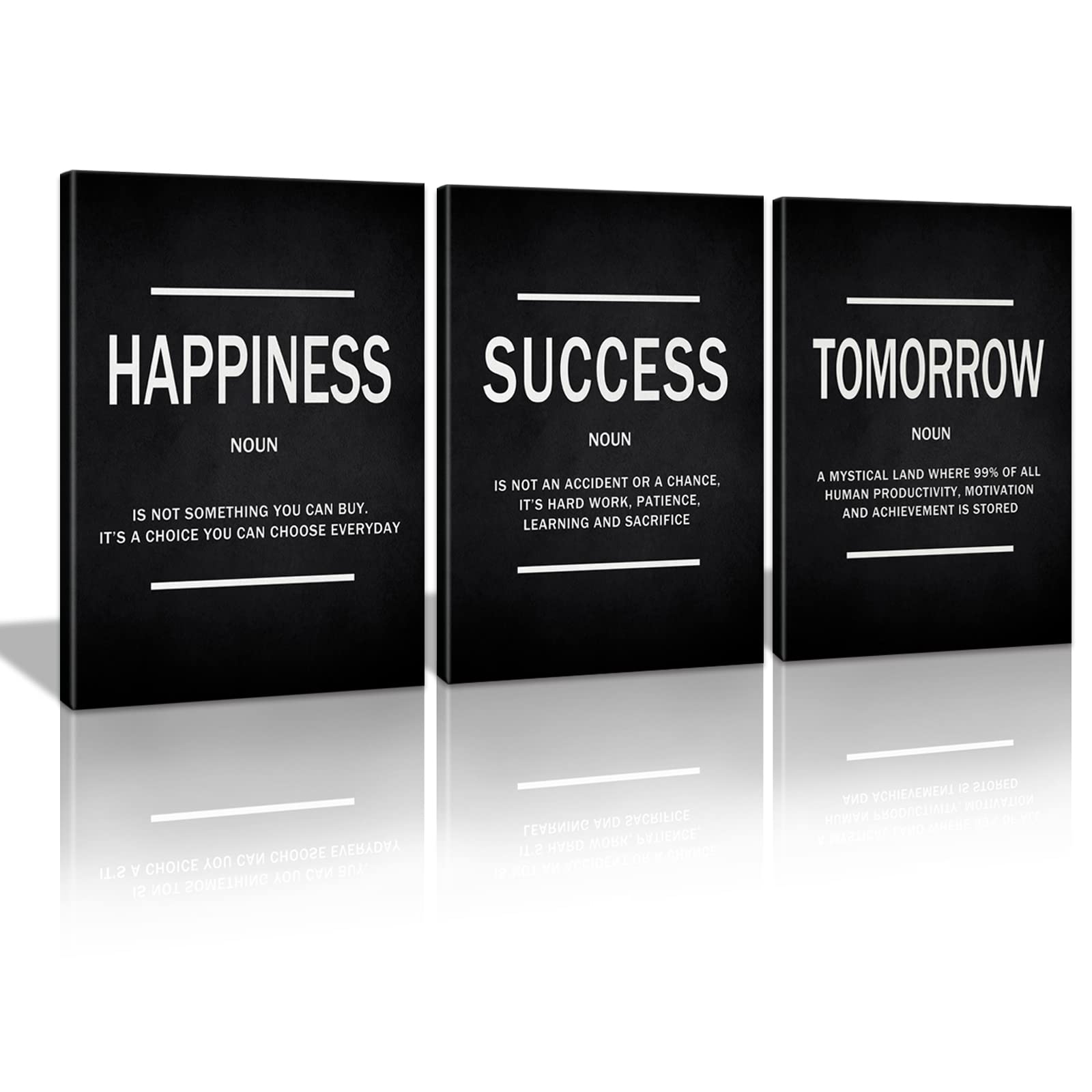 KAWAHONE Canvas Painting Wall Art, Grind Hustle Execution Motivational Wall Art Decoration Posters Prints for Living Room Bedroom, Office Decor, Gallery-Wrapped Canvas Art Set Framed Ready to Hang