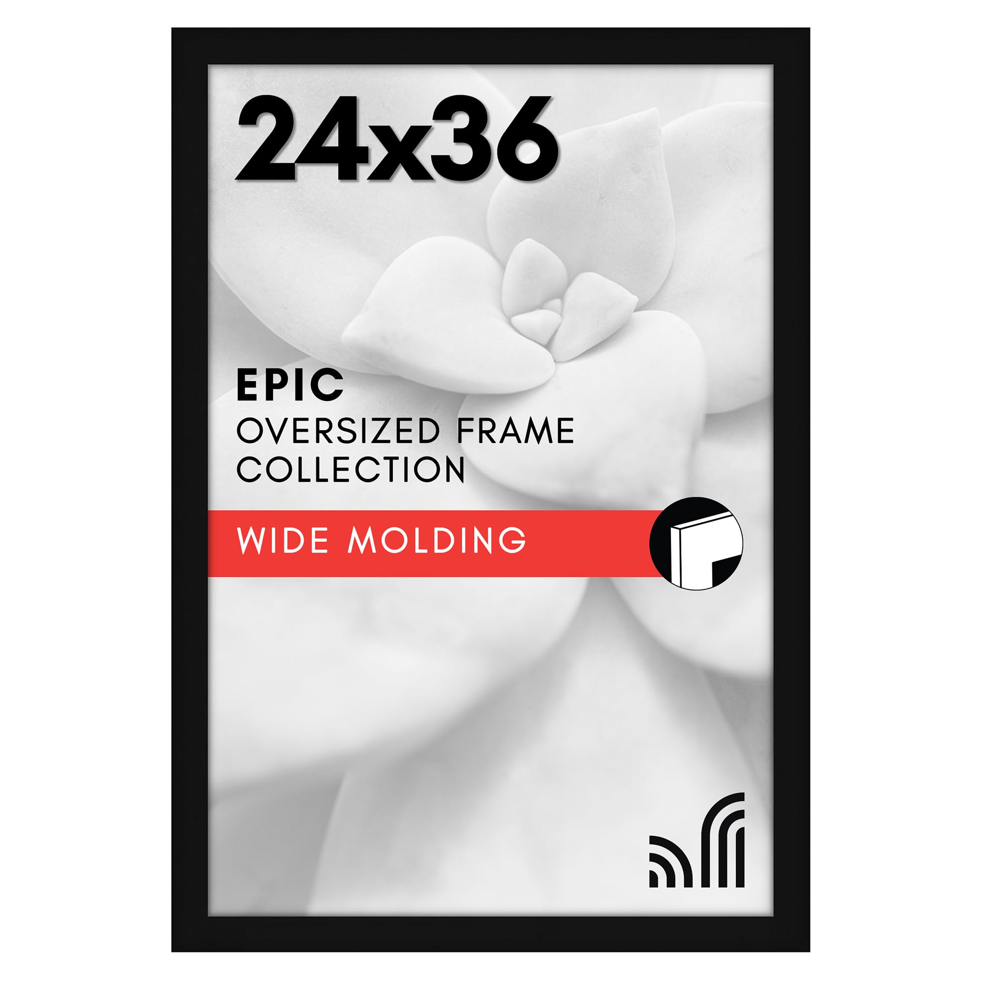 Americanflat 18x24 Poster Frame with Polished Plexiglass - Black Picture Frame - Wide Photo Frames Made of Engineered Wood for Vertical or Horizontal Wall Display - Epic Collection - Black