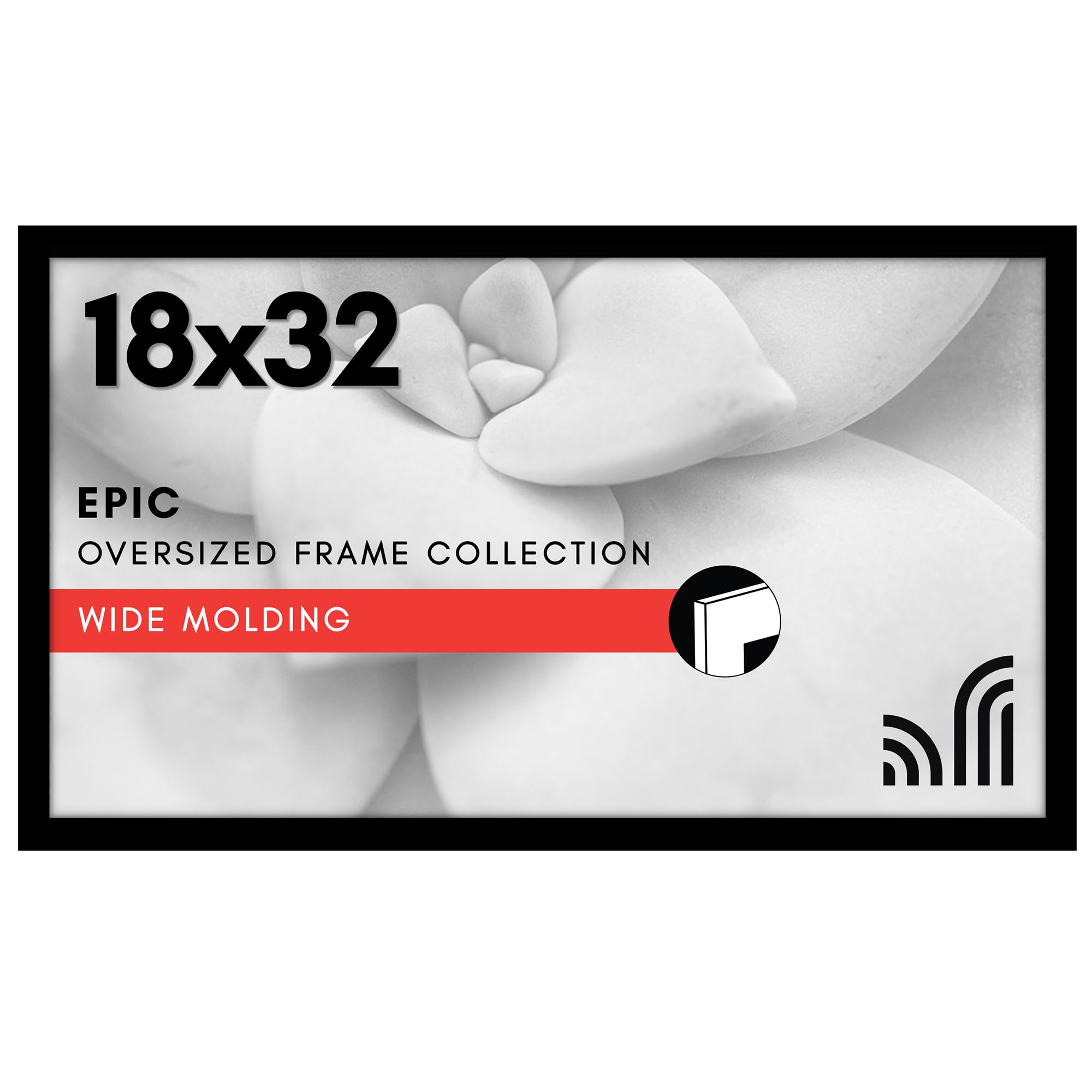 Americanflat 18x24 Poster Frame with Polished Plexiglass - Black Picture Frame - Wide Photo Frames Made of Engineered Wood for Vertical or Horizontal Wall Display - Epic Collection - Black