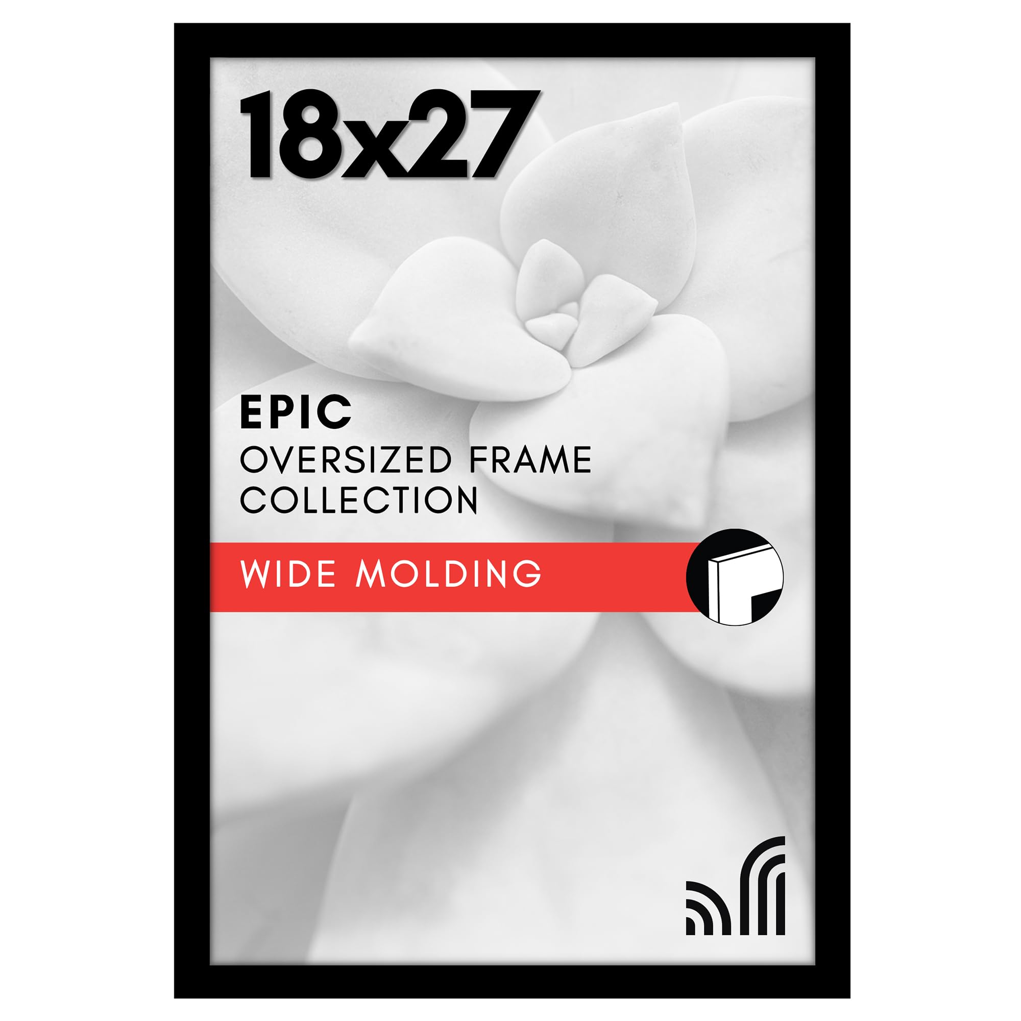 Americanflat 18x24 Poster Frame with Polished Plexiglass - Black Picture Frame - Wide Photo Frames Made of Engineered Wood for Vertical or Horizontal Wall Display - Epic Collection - Black