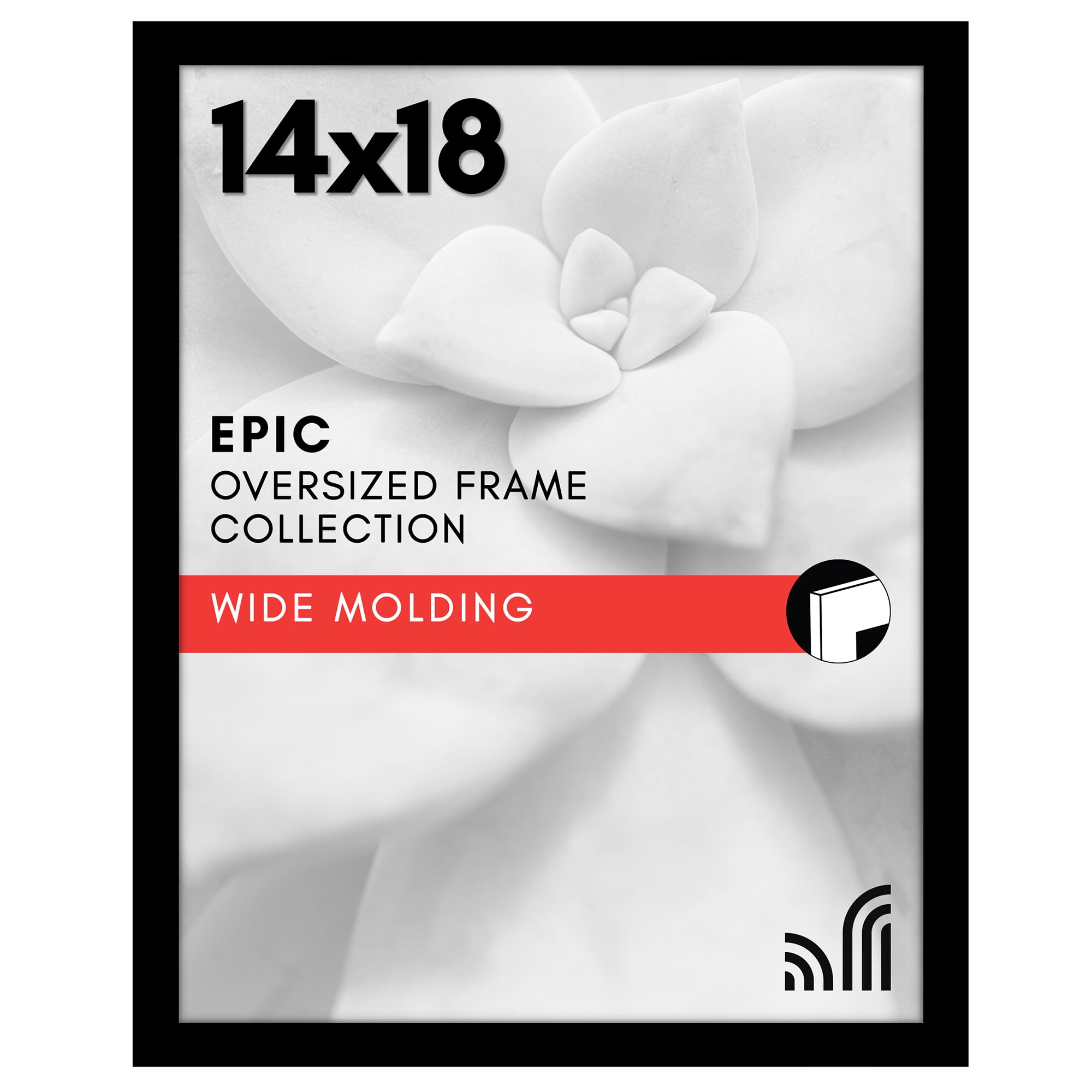 Americanflat 18x24 Poster Frame with Polished Plexiglass - Black Picture Frame - Wide Photo Frames Made of Engineered Wood for Vertical or Horizontal Wall Display - Epic Collection - Black