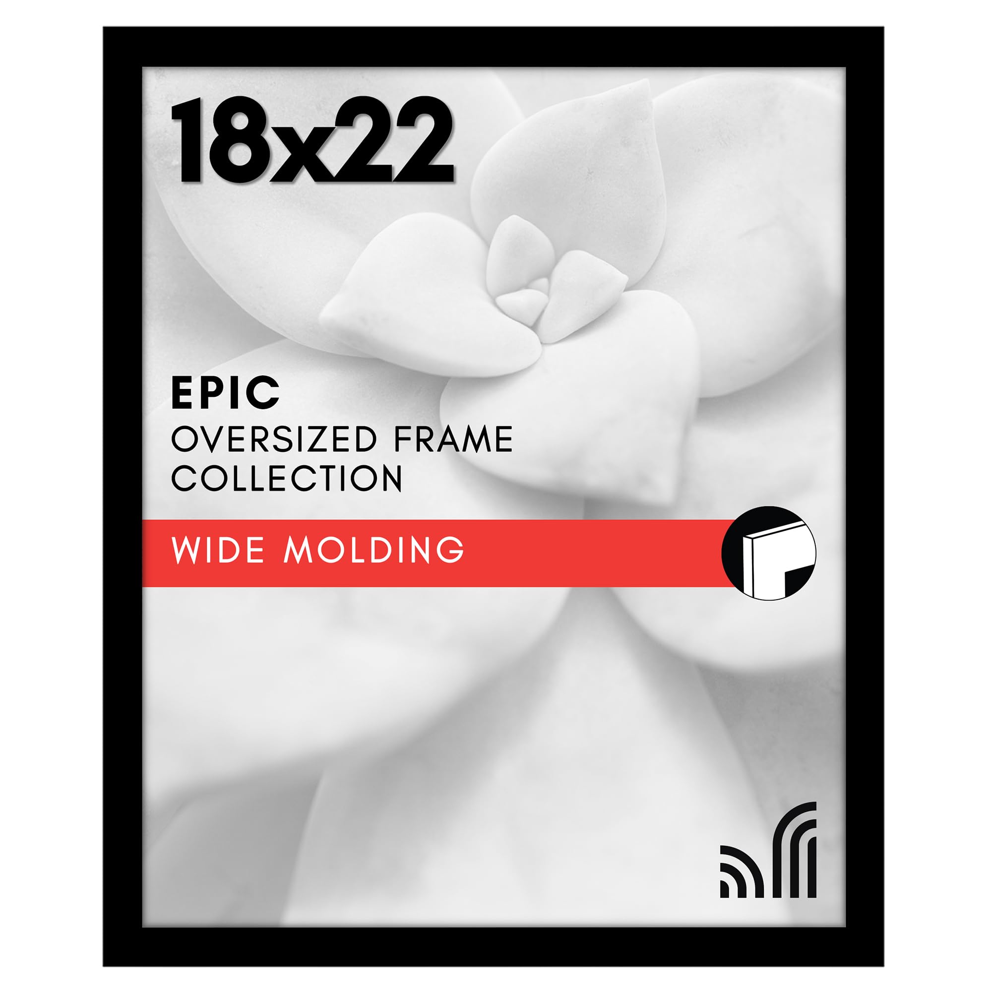 Americanflat 18x24 Poster Frame with Polished Plexiglass - Black Picture Frame - Wide Photo Frames Made of Engineered Wood for Vertical or Horizontal Wall Display - Epic Collection - Black