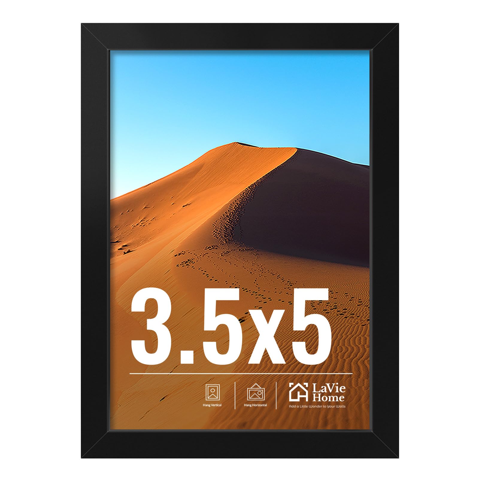 LaVie Home 11x14 Picture Frame for Wall Display, 11 x 14 Black Picture Frame with HD Plexiglas, 11 by 14 Poster Frame 1 Pack, Display Frame for Vertical or Horizontal, Classic Collection