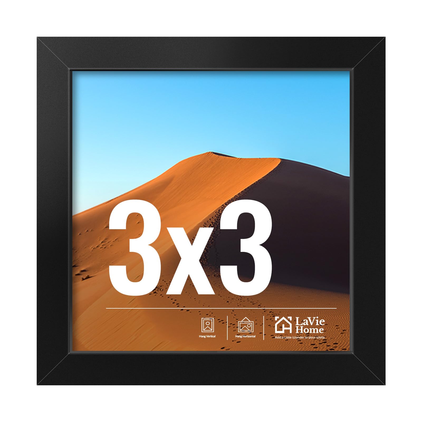 LaVie Home 11x14 Picture Frame for Wall Display, 11 x 14 Black Picture Frame with HD Plexiglas, 11 by 14 Poster Frame 1 Pack, Display Frame for Vertical or Horizontal, Classic Collection