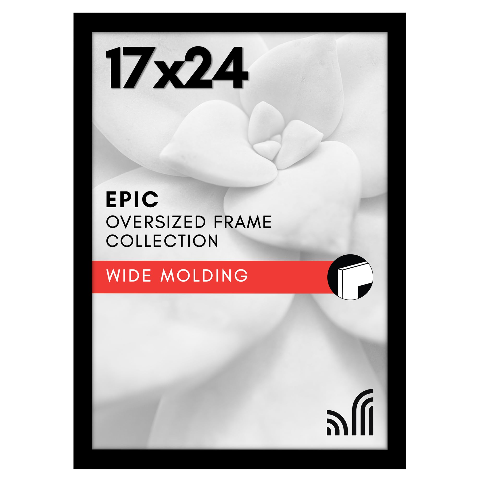 Americanflat 18x24 Poster Frame with Polished Plexiglass - Black Picture Frame - Wide Photo Frames Made of Engineered Wood for Vertical or Horizontal Wall Display - Epic Collection - Black
