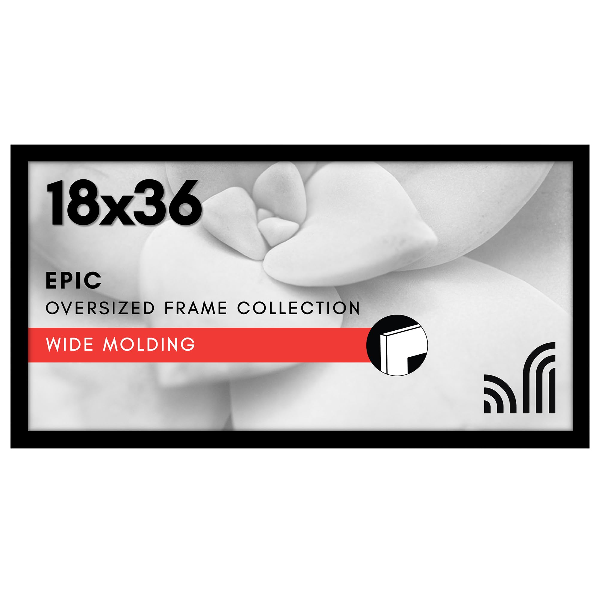 Americanflat 18x24 Poster Frame with Polished Plexiglass - Black Picture Frame - Wide Photo Frames Made of Engineered Wood for Vertical or Horizontal Wall Display - Epic Collection - Black