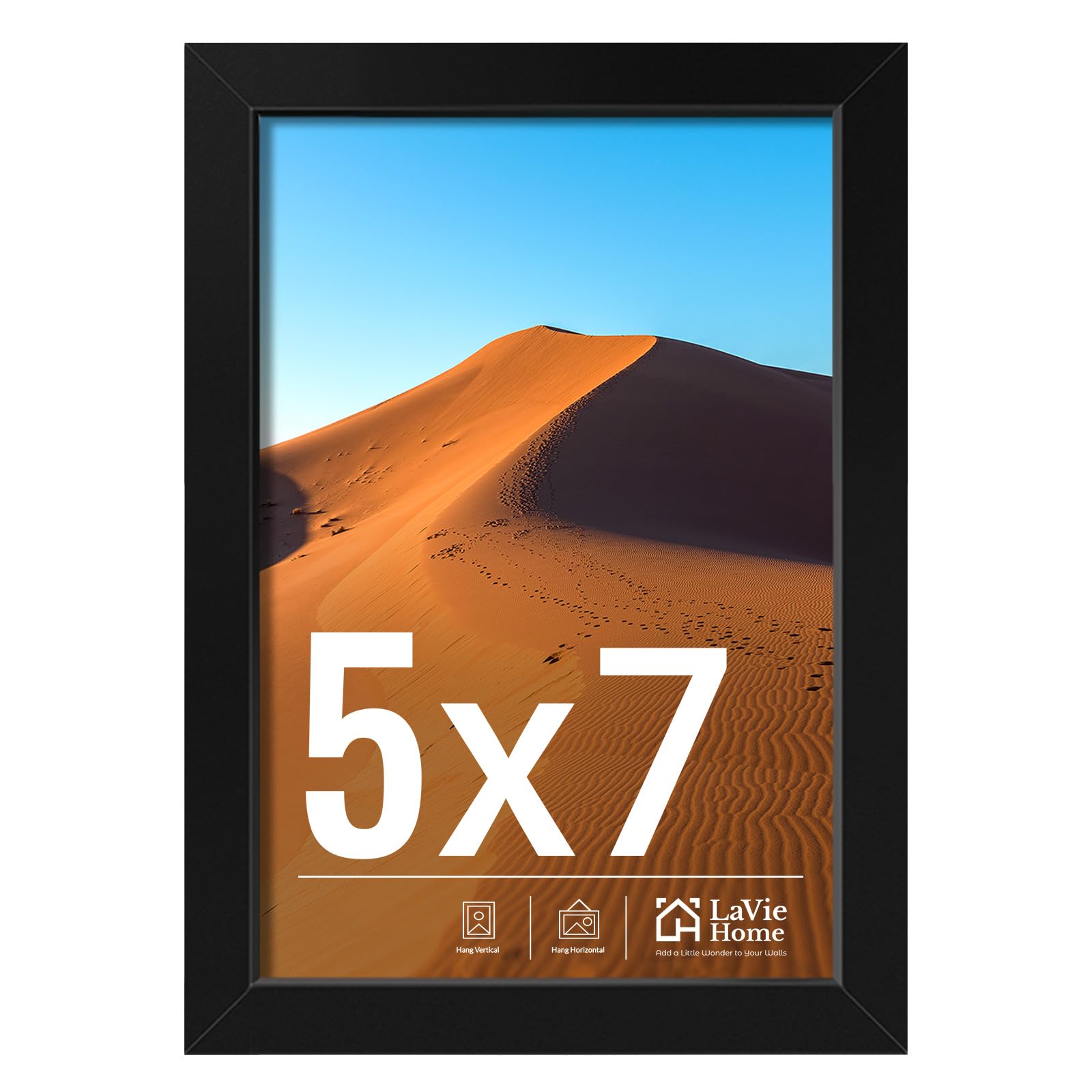LaVie Home 11x14 Picture Frame for Wall Display, 11 x 14 Black Picture Frame with HD Plexiglas, 11 by 14 Poster Frame 1 Pack, Display Frame for Vertical or Horizontal, Classic Collection