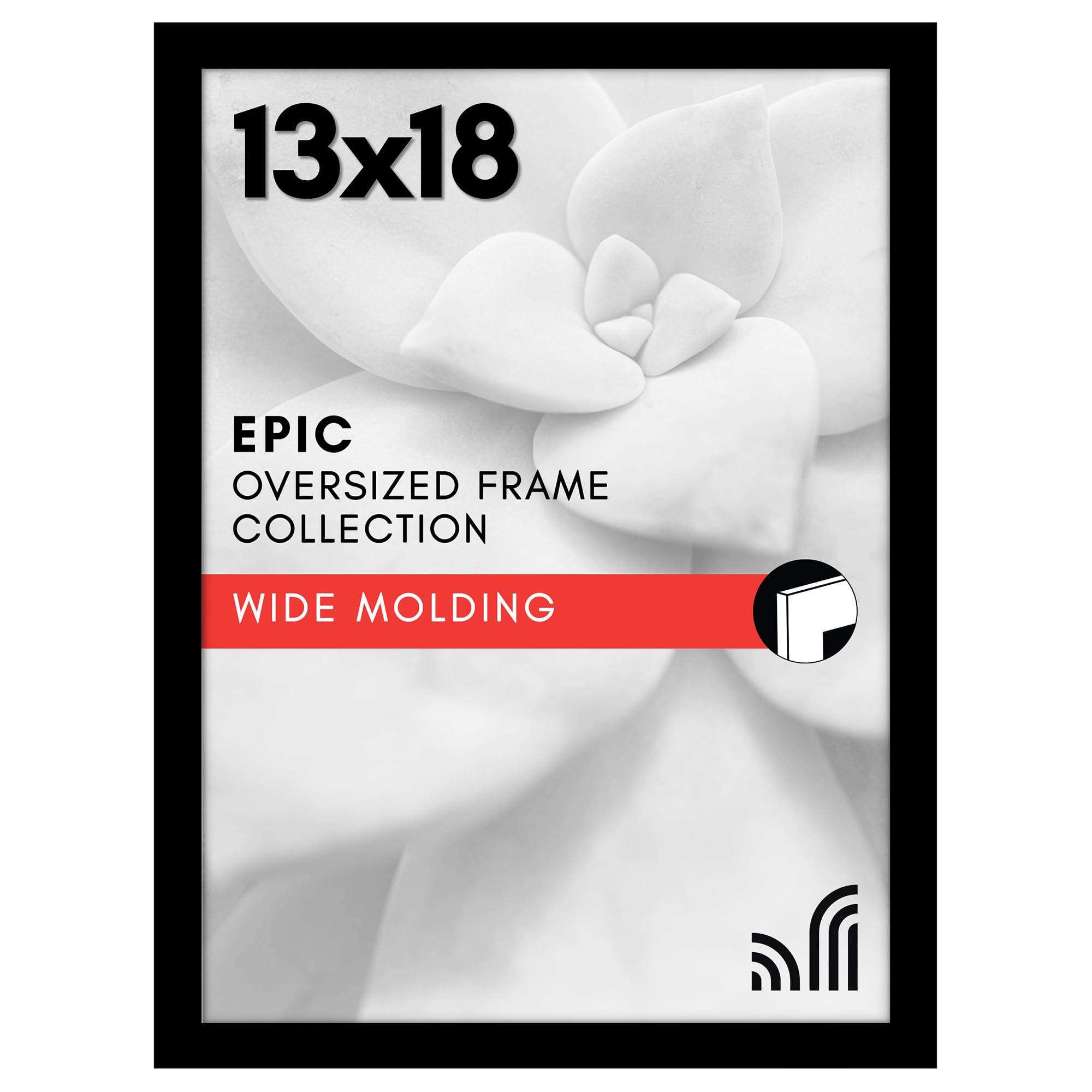 Americanflat 18x24 Poster Frame with Polished Plexiglass - Black Picture Frame - Wide Photo Frames Made of Engineered Wood for Vertical or Horizontal Wall Display - Epic Collection - Black