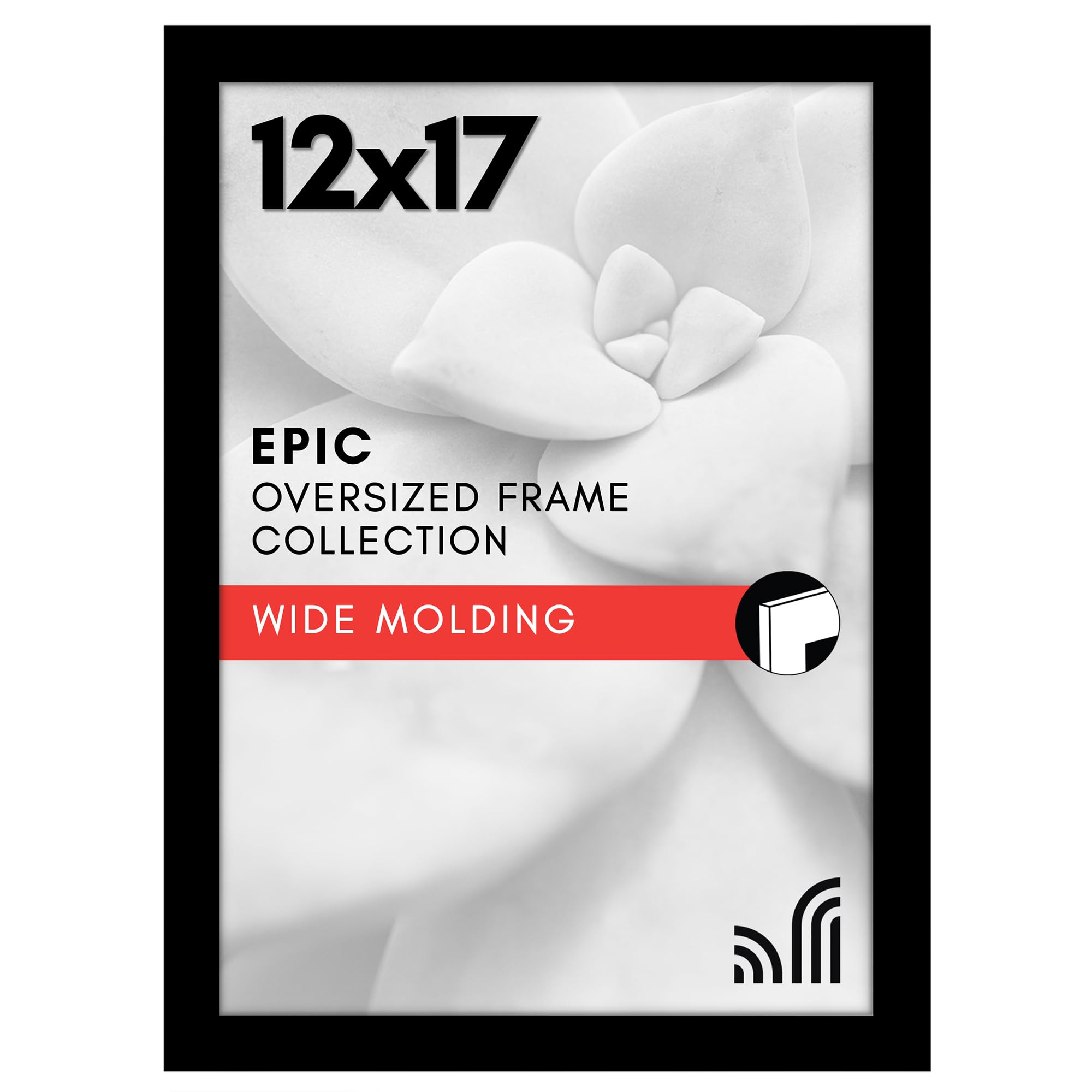 Americanflat 18x24 Poster Frame with Polished Plexiglass - Black Picture Frame - Wide Photo Frames Made of Engineered Wood for Vertical or Horizontal Wall Display - Epic Collection - Black