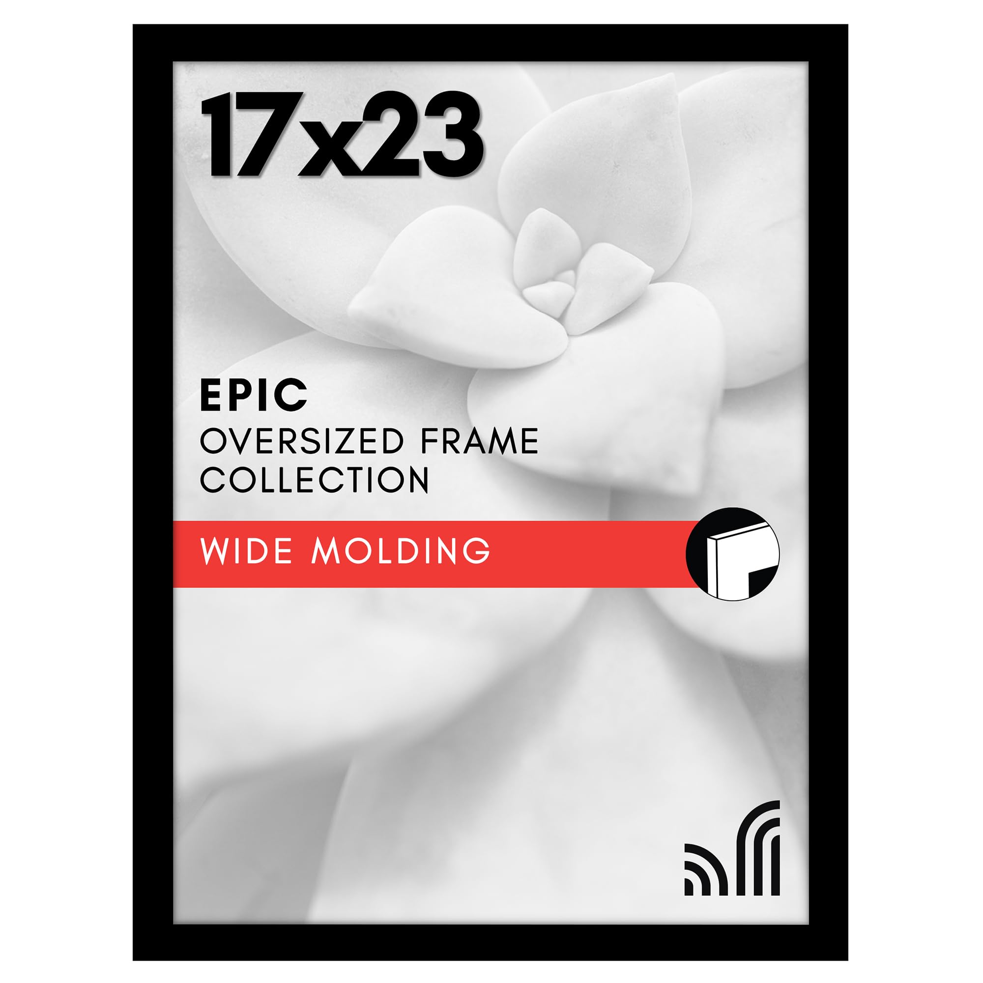 Americanflat 18x24 Poster Frame with Polished Plexiglass - Black Picture Frame - Wide Photo Frames Made of Engineered Wood for Vertical or Horizontal Wall Display - Epic Collection - Black