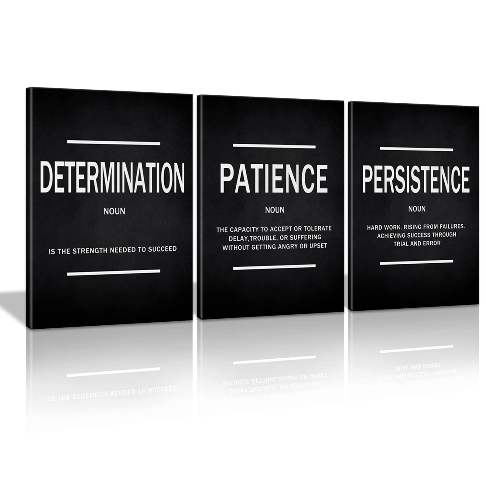 KAWAHONE Canvas Painting Wall Art, Grind Hustle Execution Motivational Wall Art Decoration Posters Prints for Living Room Bedroom, Office Decor, Gallery-Wrapped Canvas Art Set Framed Ready to Hang
