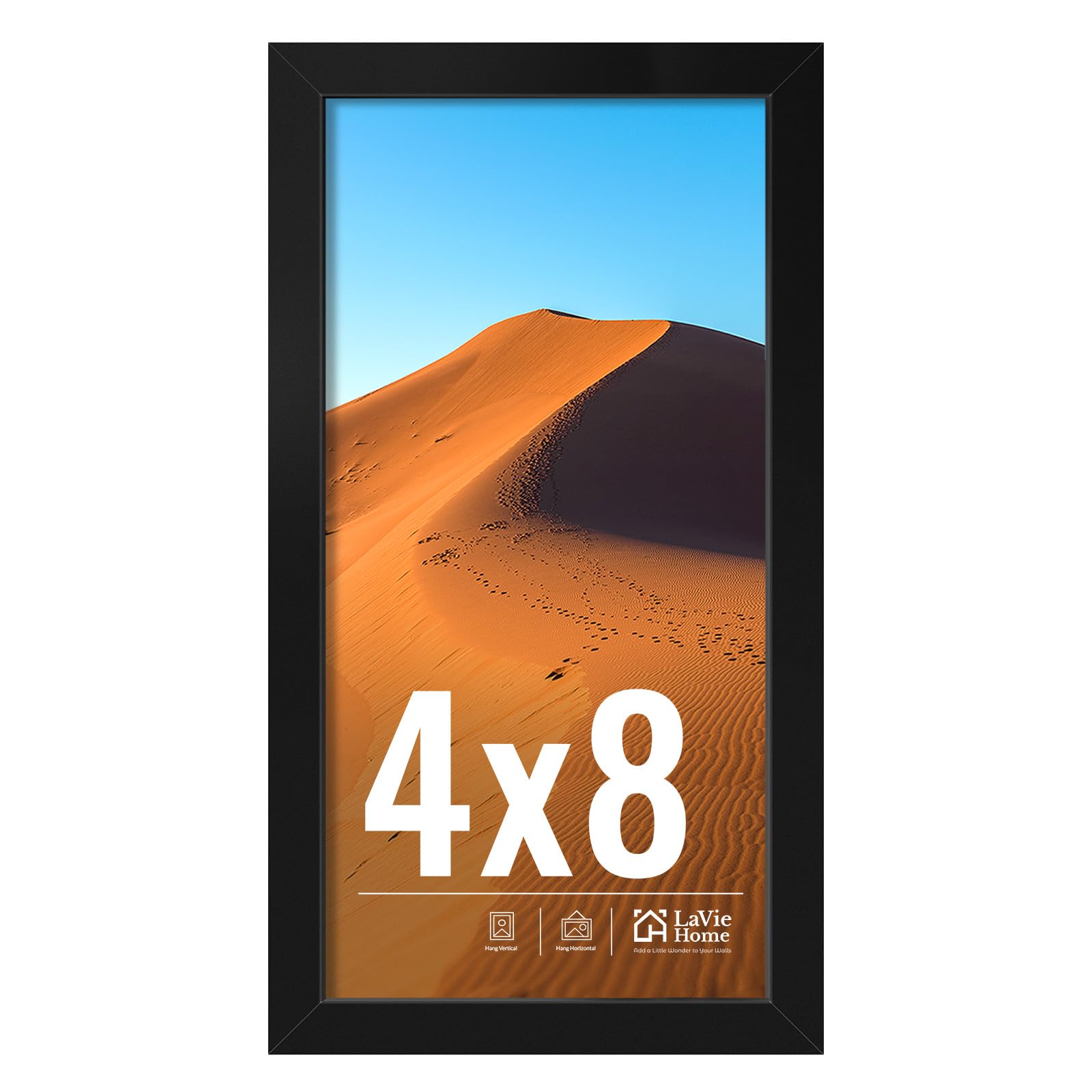 LaVie Home 11x14 Picture Frame for Wall Display, 11 x 14 Black Picture Frame with HD Plexiglas, 11 by 14 Poster Frame 1 Pack, Display Frame for Vertical or Horizontal, Classic Collection