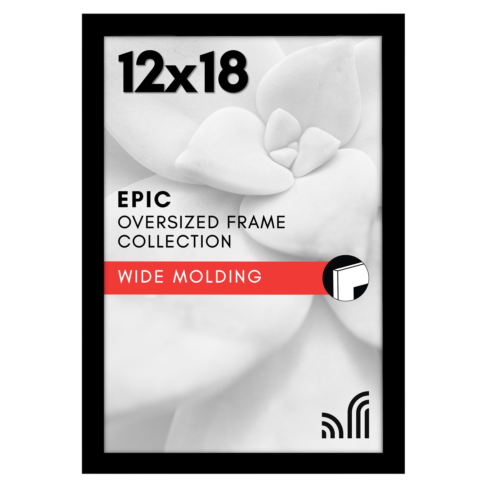 Americanflat 18x24 Poster Frame with Polished Plexiglass - Black Picture Frame - Wide Photo Frames Made of Engineered Wood for Vertical or Horizontal Wall Display - Epic Collection - Black