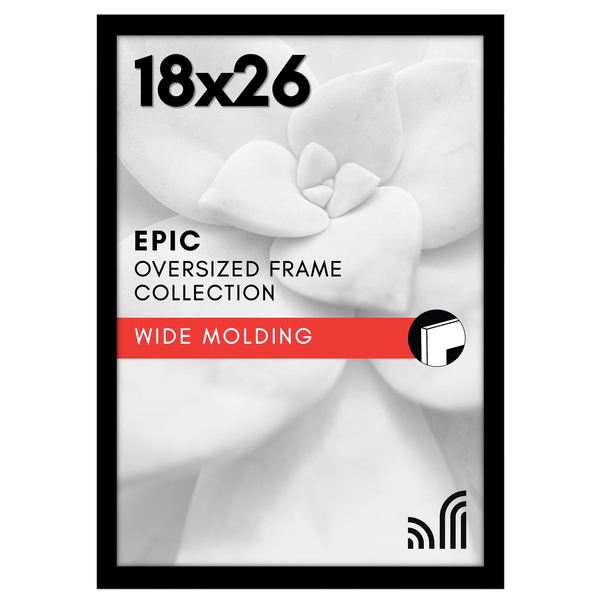 Americanflat 18x24 Poster Frame with Polished Plexiglass - Black Picture Frame - Wide Photo Frames Made of Engineered Wood for Vertical or Horizontal Wall Display - Epic Collection - Black