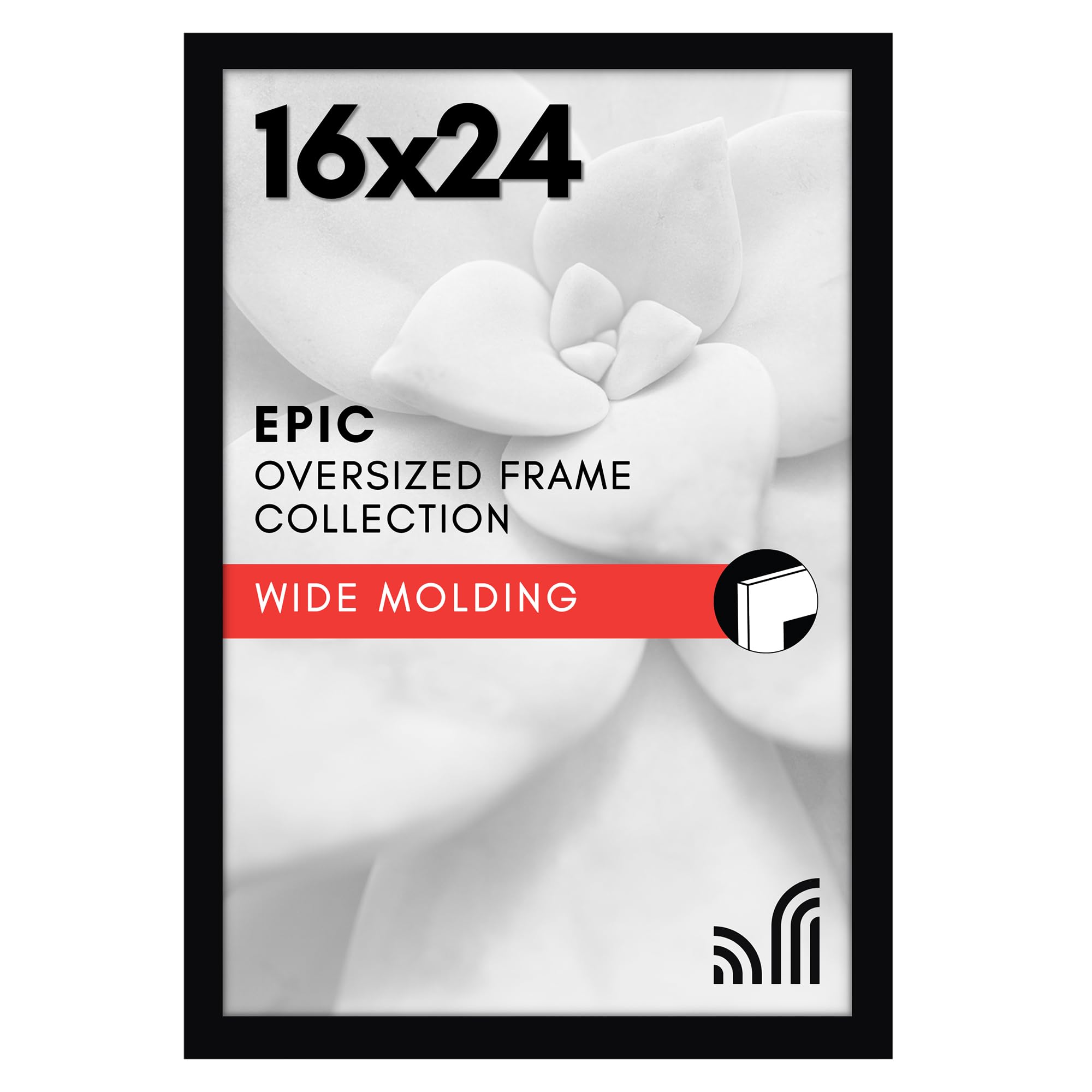 Americanflat 18x24 Poster Frame with Polished Plexiglass - Black Picture Frame - Wide Photo Frames Made of Engineered Wood for Vertical or Horizontal Wall Display - Epic Collection - Black