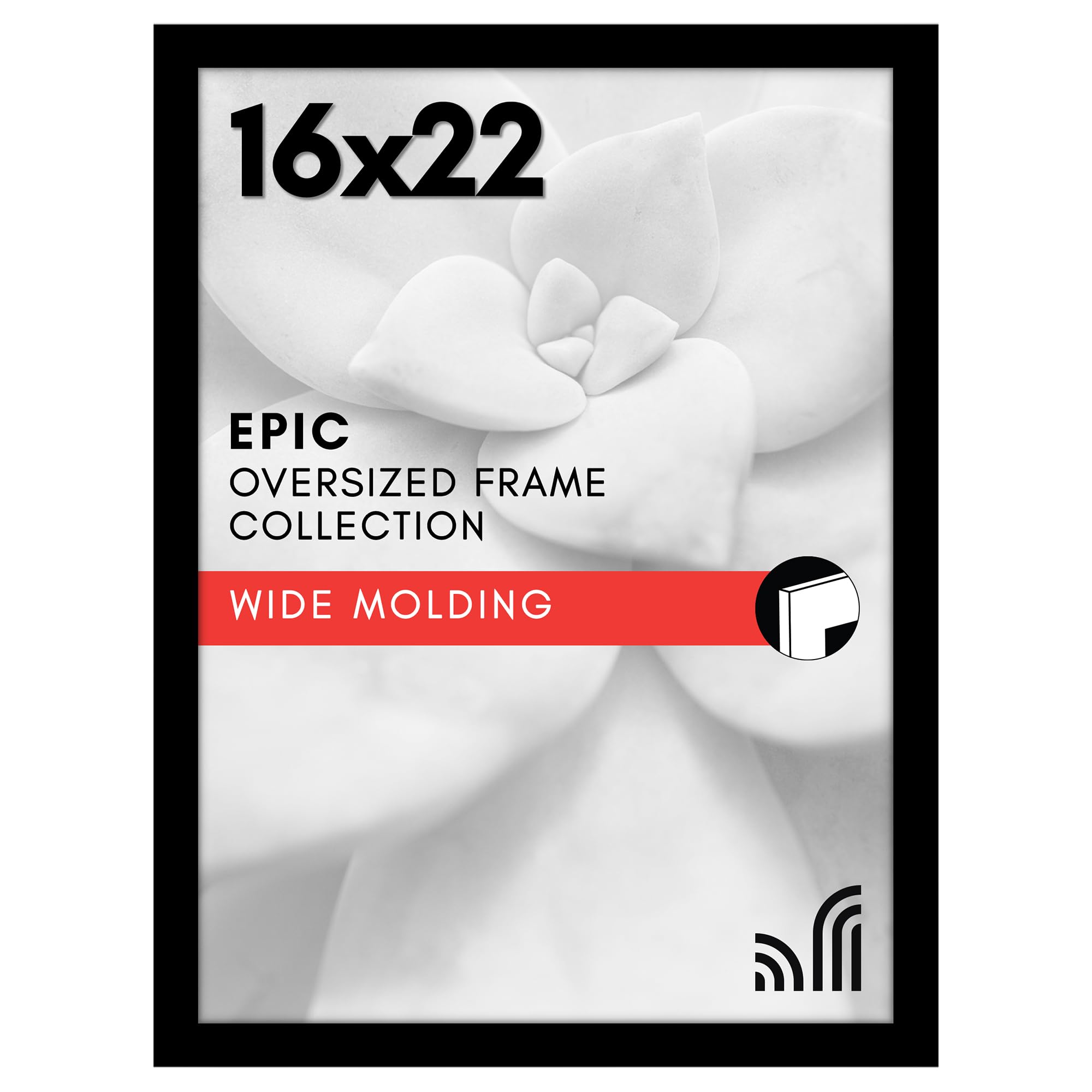 Americanflat 18x24 Poster Frame with Polished Plexiglass - Black Picture Frame - Wide Photo Frames Made of Engineered Wood for Vertical or Horizontal Wall Display - Epic Collection - Black