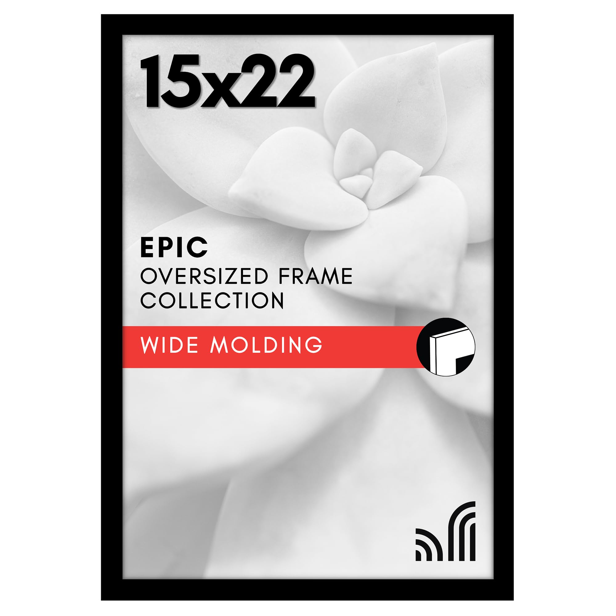 Americanflat 18x24 Poster Frame with Polished Plexiglass - Black Picture Frame - Wide Photo Frames Made of Engineered Wood for Vertical or Horizontal Wall Display - Epic Collection - Black