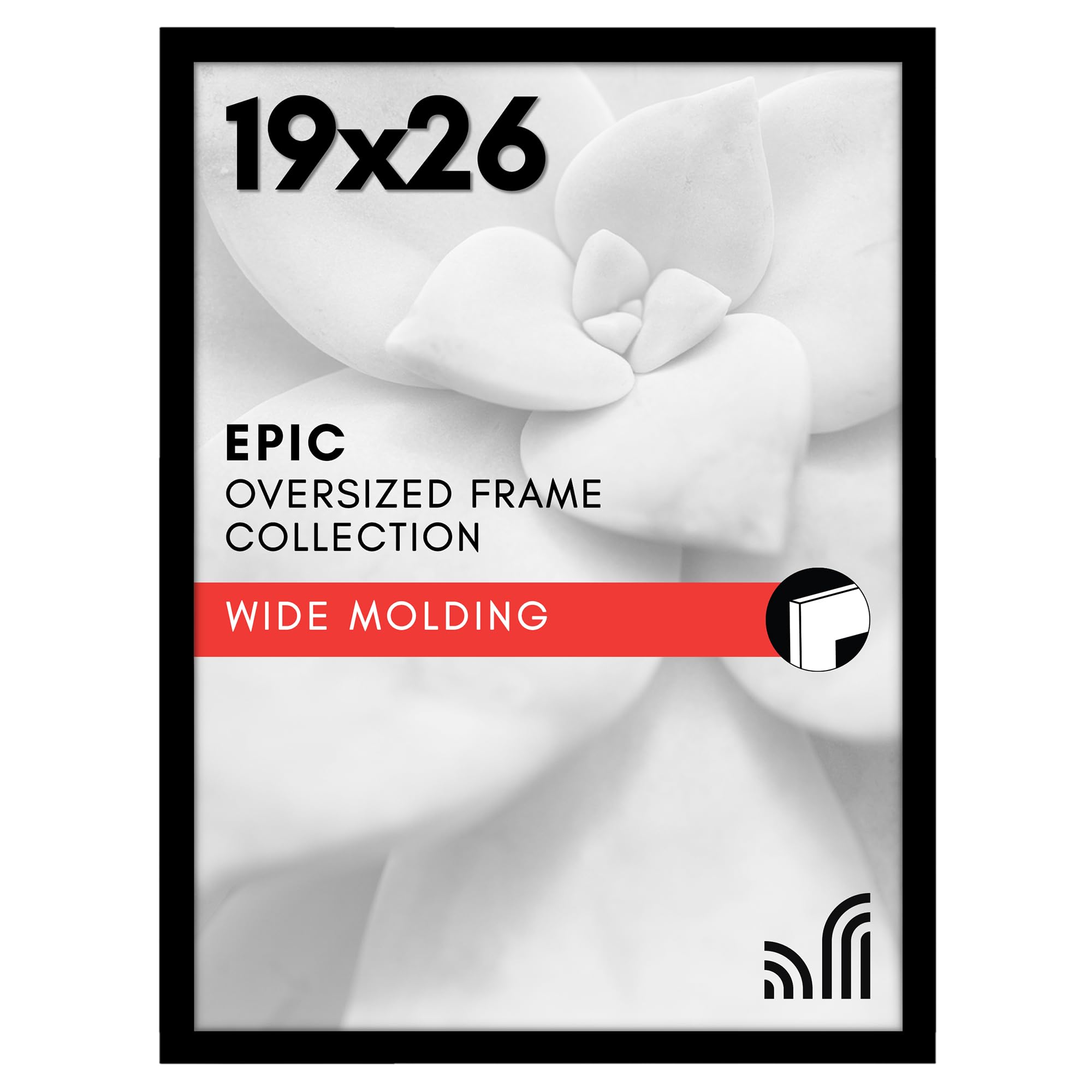 Americanflat 18x24 Poster Frame with Polished Plexiglass - Black Picture Frame - Wide Photo Frames Made of Engineered Wood for Vertical or Horizontal Wall Display - Epic Collection - Black