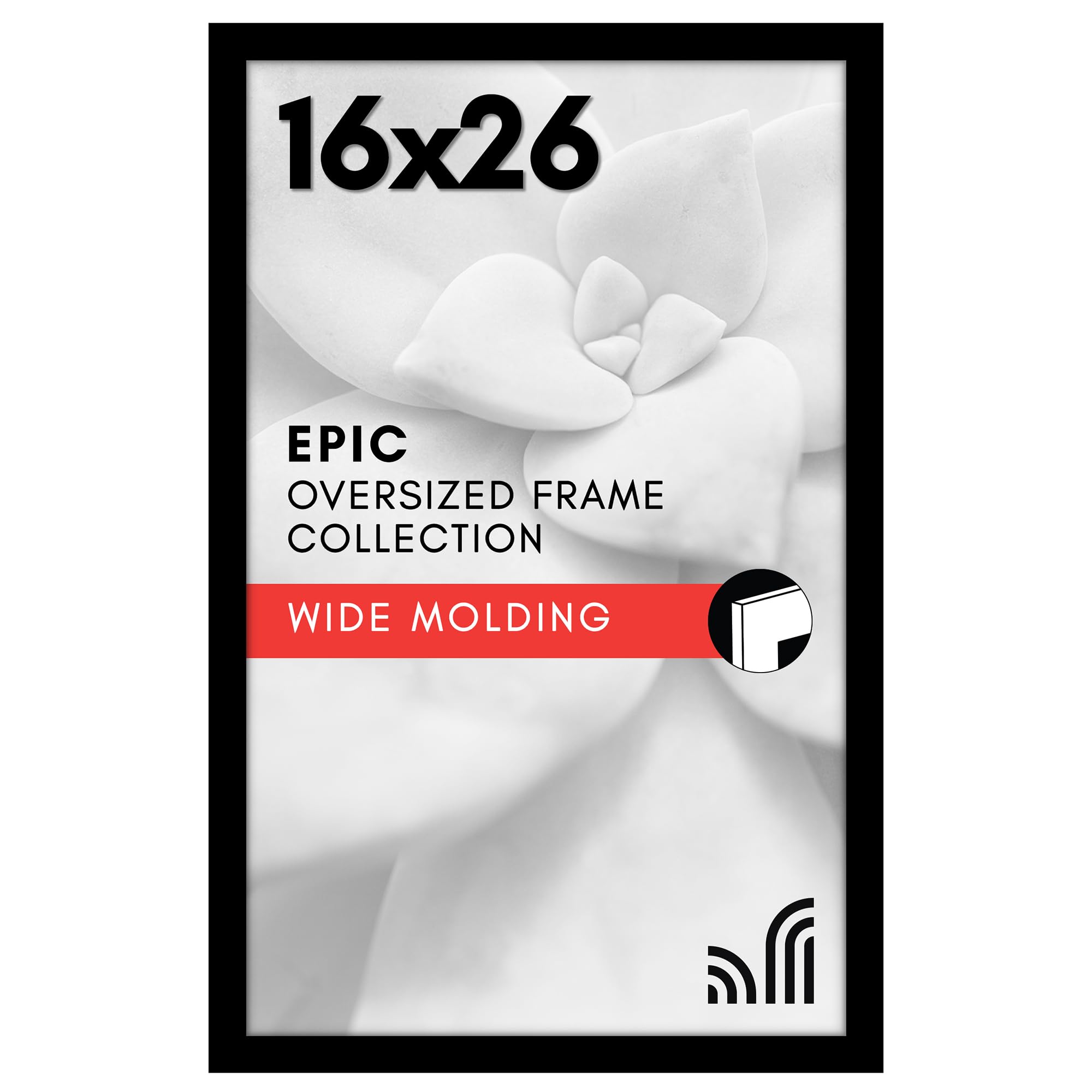 Americanflat 18x24 Poster Frame with Polished Plexiglass - Black Picture Frame - Wide Photo Frames Made of Engineered Wood for Vertical or Horizontal Wall Display - Epic Collection - Black