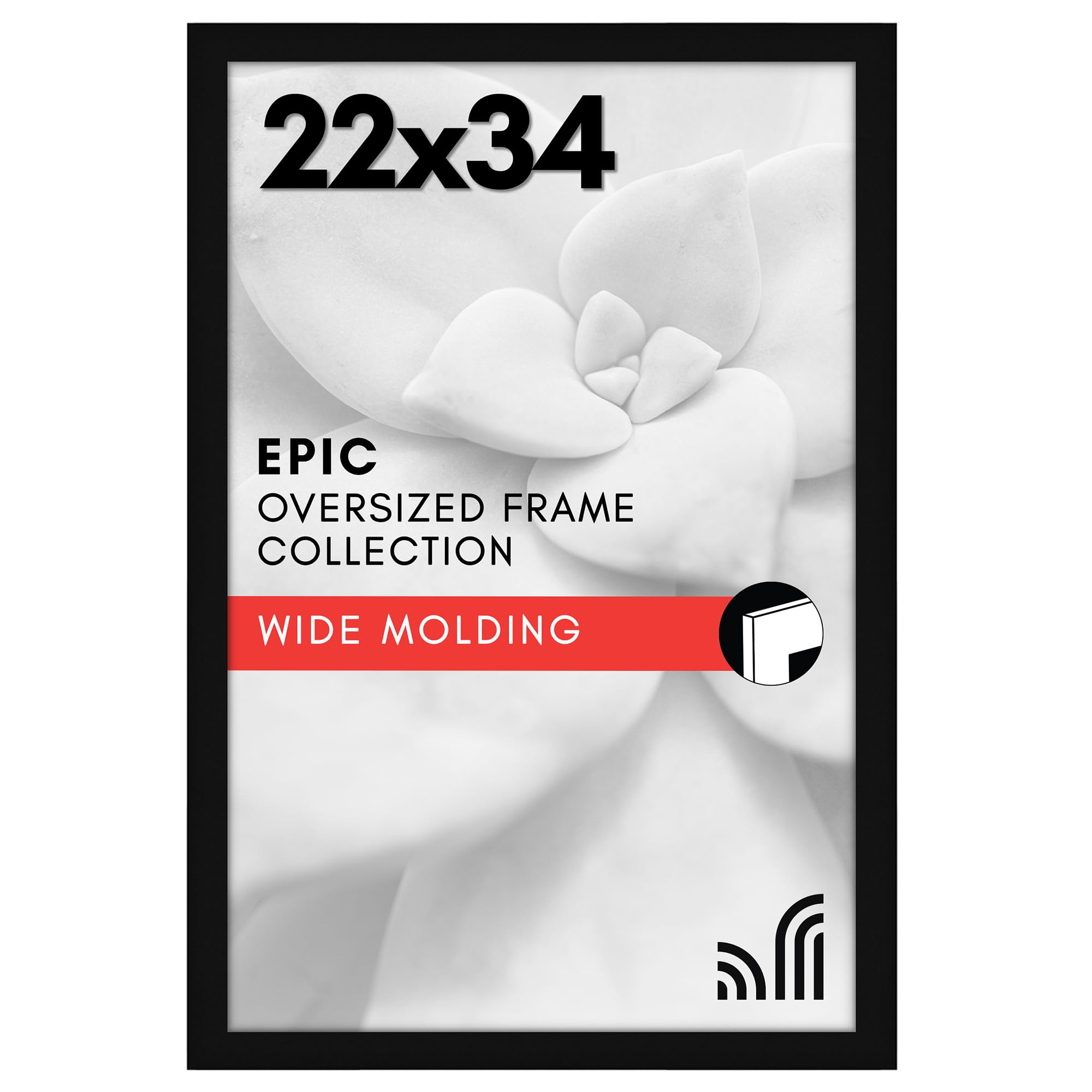 Americanflat 18x24 Poster Frame with Polished Plexiglass - Black Picture Frame - Wide Photo Frames Made of Engineered Wood for Vertical or Horizontal Wall Display - Epic Collection - Black