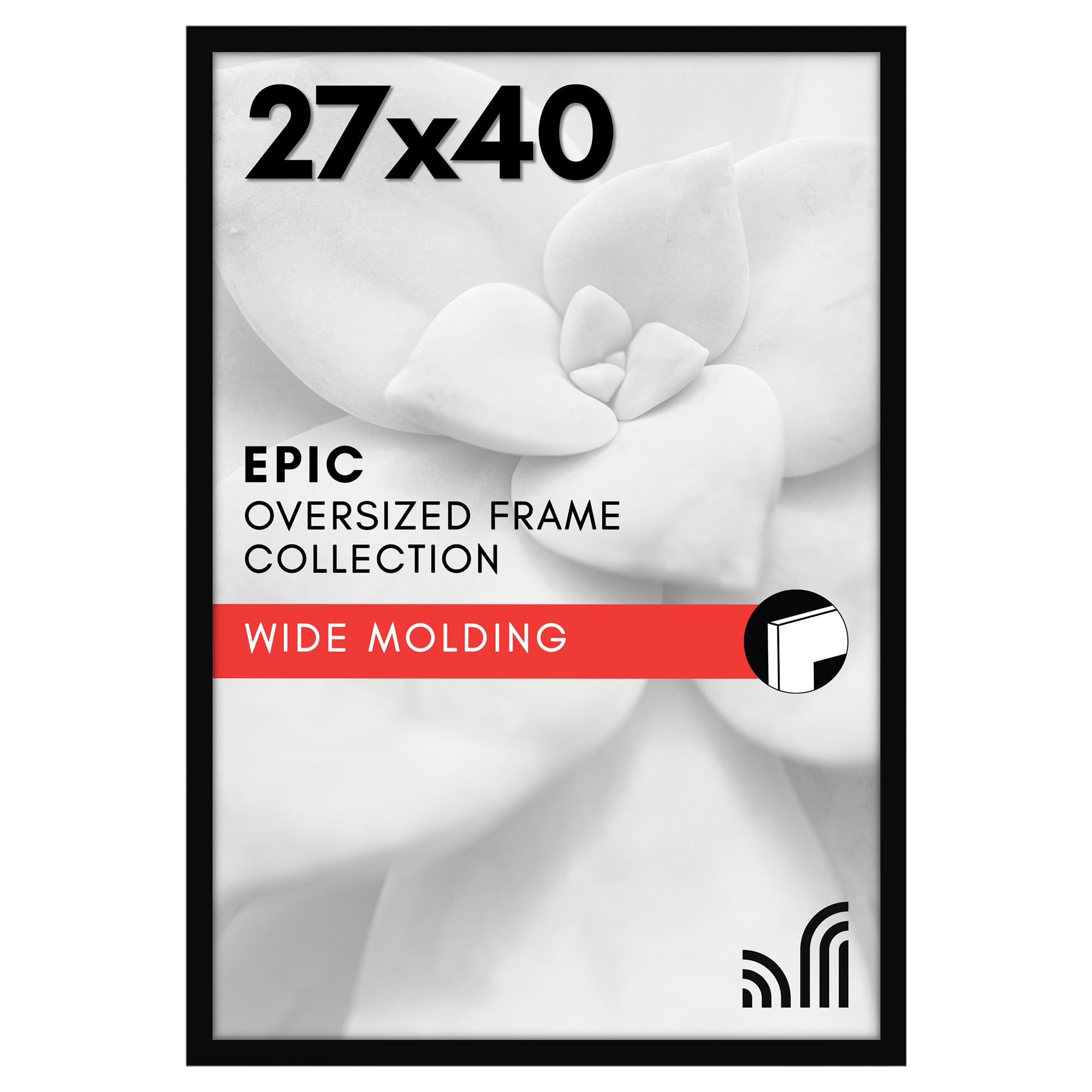 Americanflat 18x24 Poster Frame with Polished Plexiglass - Black Picture Frame - Wide Photo Frames Made of Engineered Wood for Vertical or Horizontal Wall Display - Epic Collection - Black