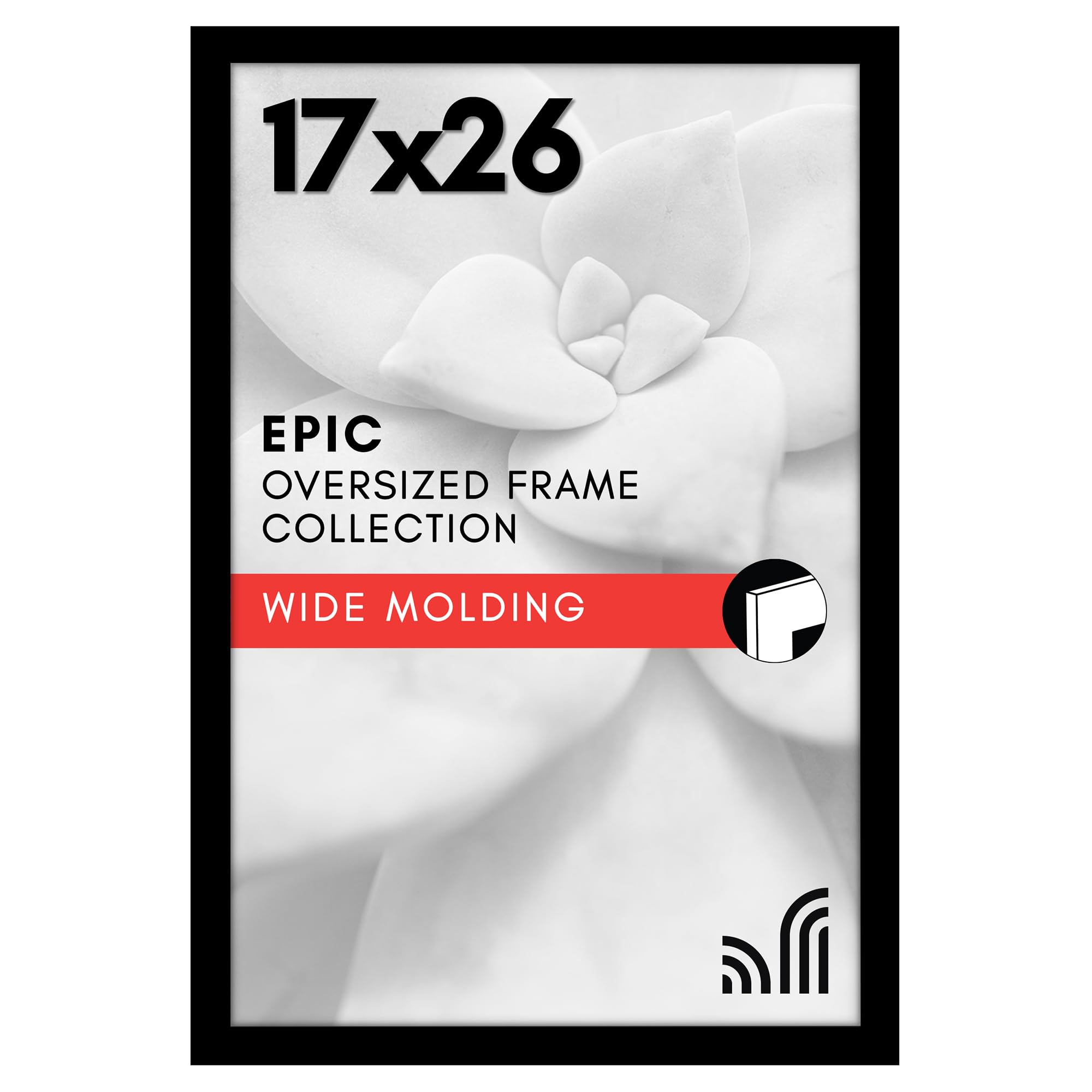 Americanflat 18x24 Poster Frame with Polished Plexiglass - Black Picture Frame - Wide Photo Frames Made of Engineered Wood for Vertical or Horizontal Wall Display - Epic Collection - Black