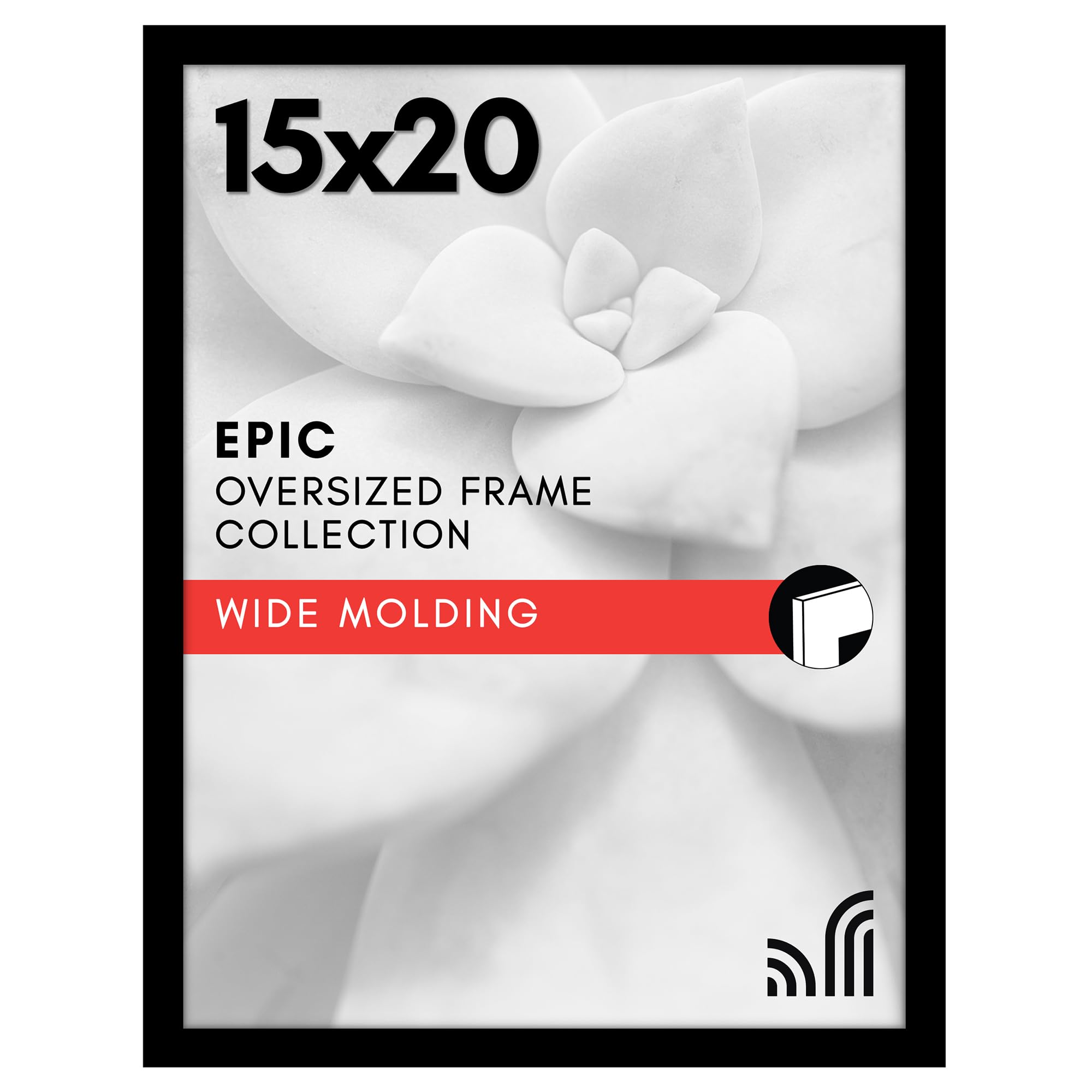 Americanflat 18x24 Poster Frame with Polished Plexiglass - Black Picture Frame - Wide Photo Frames Made of Engineered Wood for Vertical or Horizontal Wall Display - Epic Collection - Black