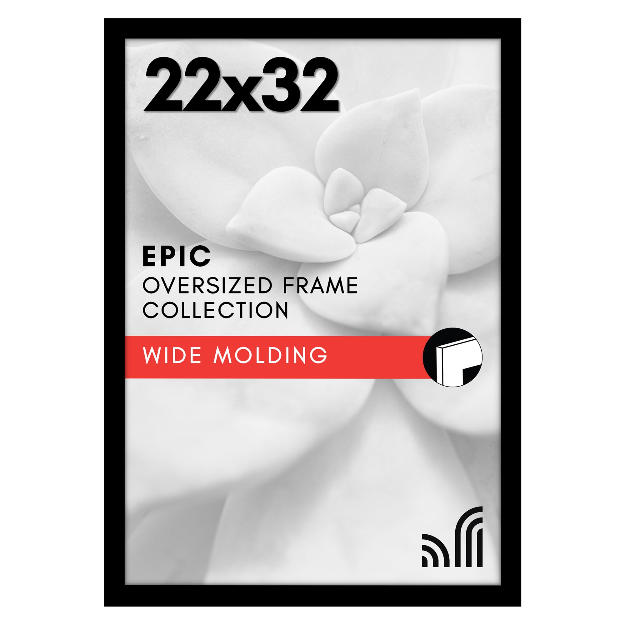 Americanflat 18x24 Poster Frame with Polished Plexiglass - Black Picture Frame - Wide Photo Frames Made of Engineered Wood for Vertical or Horizontal Wall Display - Epic Collection - Black