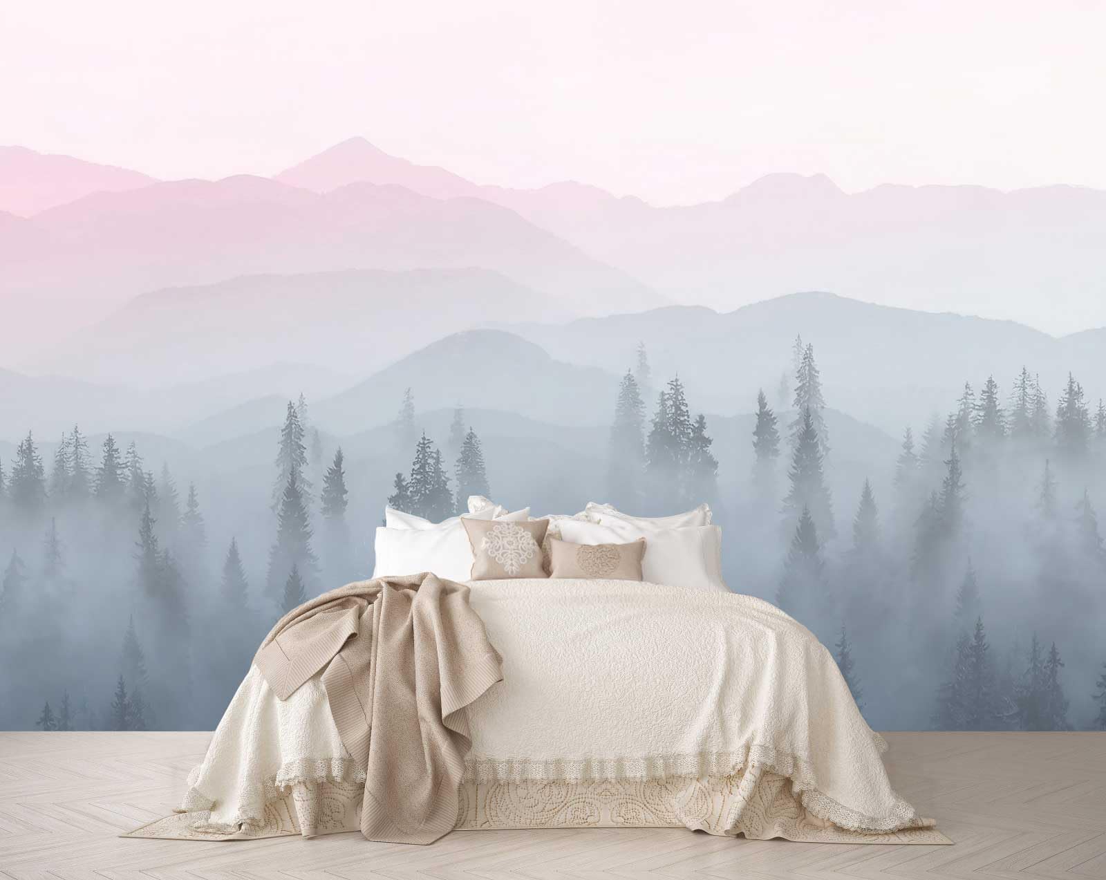 Reyhui Sunshine Forest Mural Wallpaper Landscape Tree Wallpaper Large Nature Scenery Wall Mural for Living Room (not self-Adhesive)