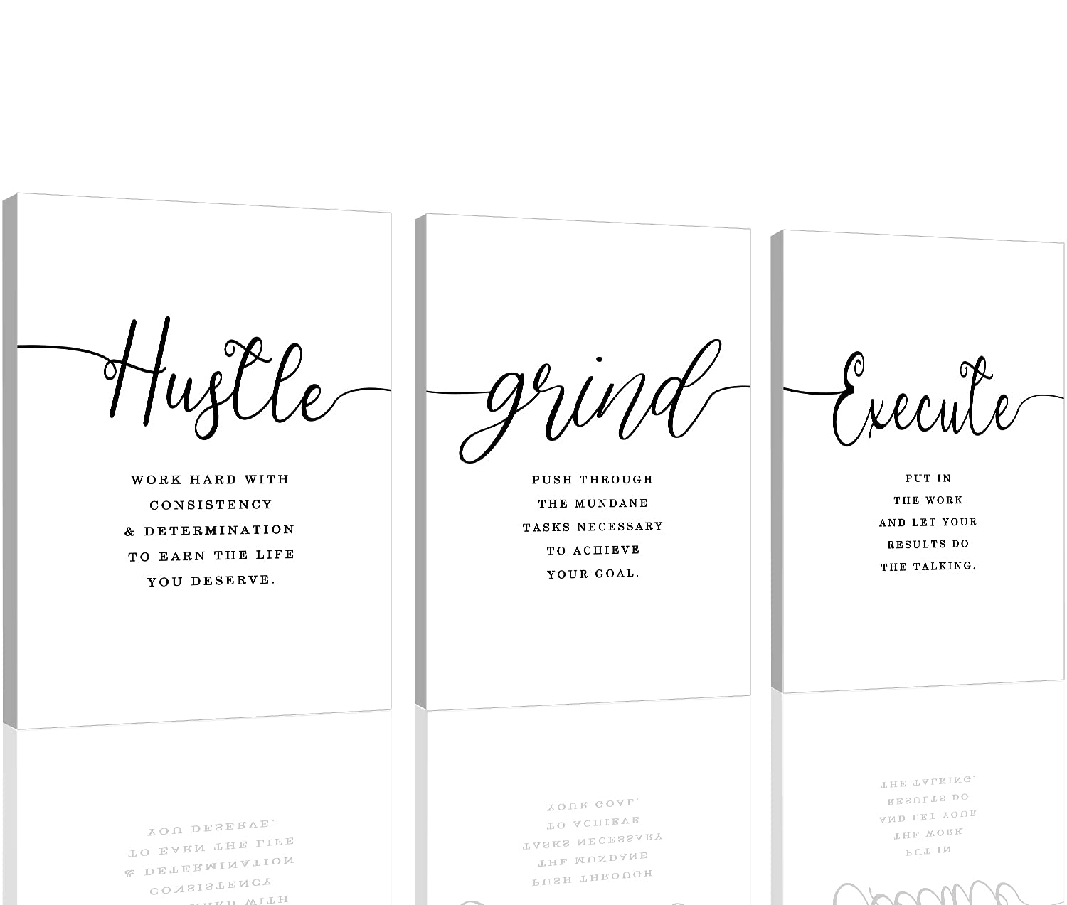 Inspirational Canvas Painting Wall Art -EPHANY ART,Mindset Quotes Prints, Success Framed Entrepreneur Poster Positive Quotes Wall Poster for Home Office Workplace (M-3pcs,12x16inchx3pcs)