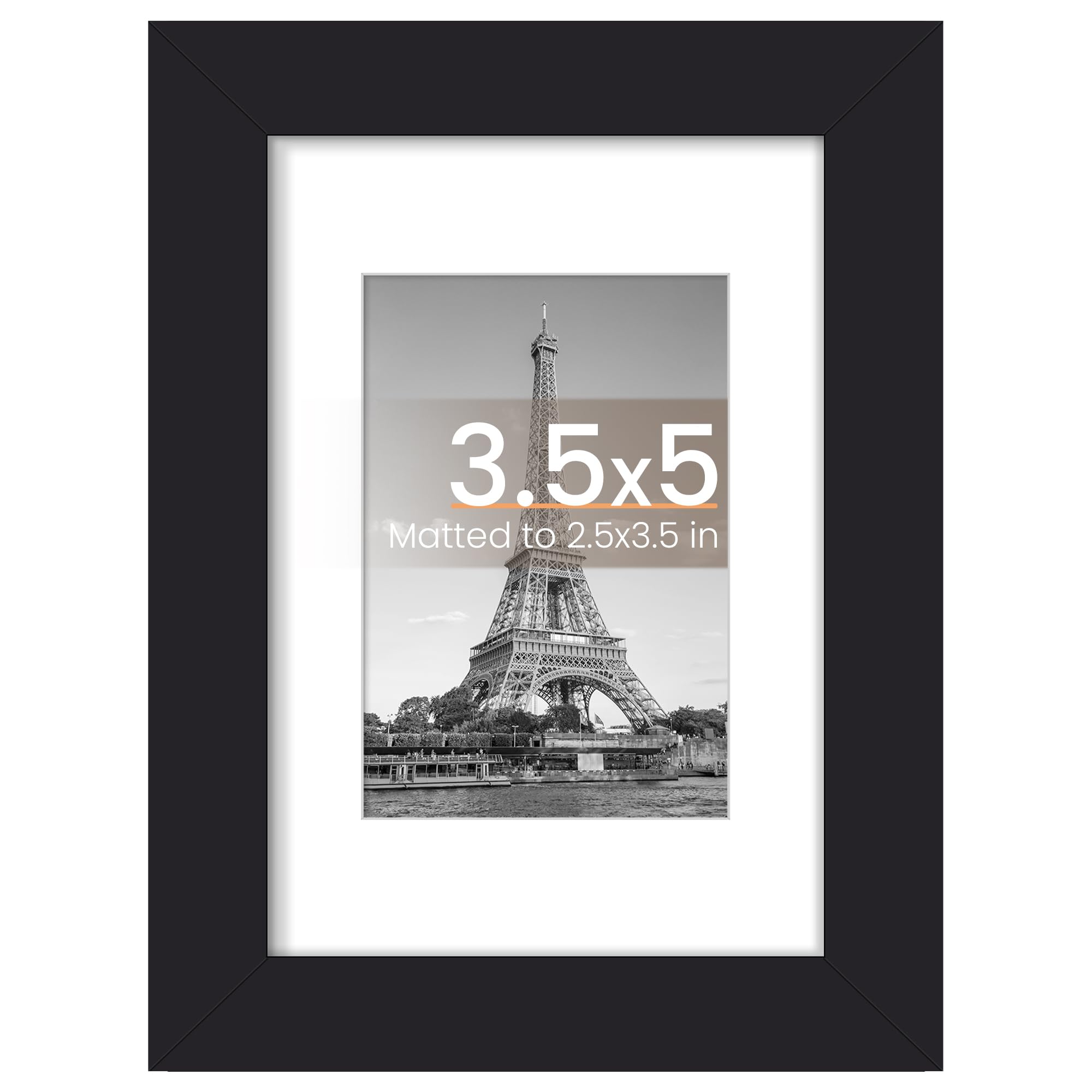 upsimples 8x10 Picture Frame, Display Pictures 5x7 with Mat or 8x10 Without Mat, Wall Hanging Photo Frame, Black, 1 Pack