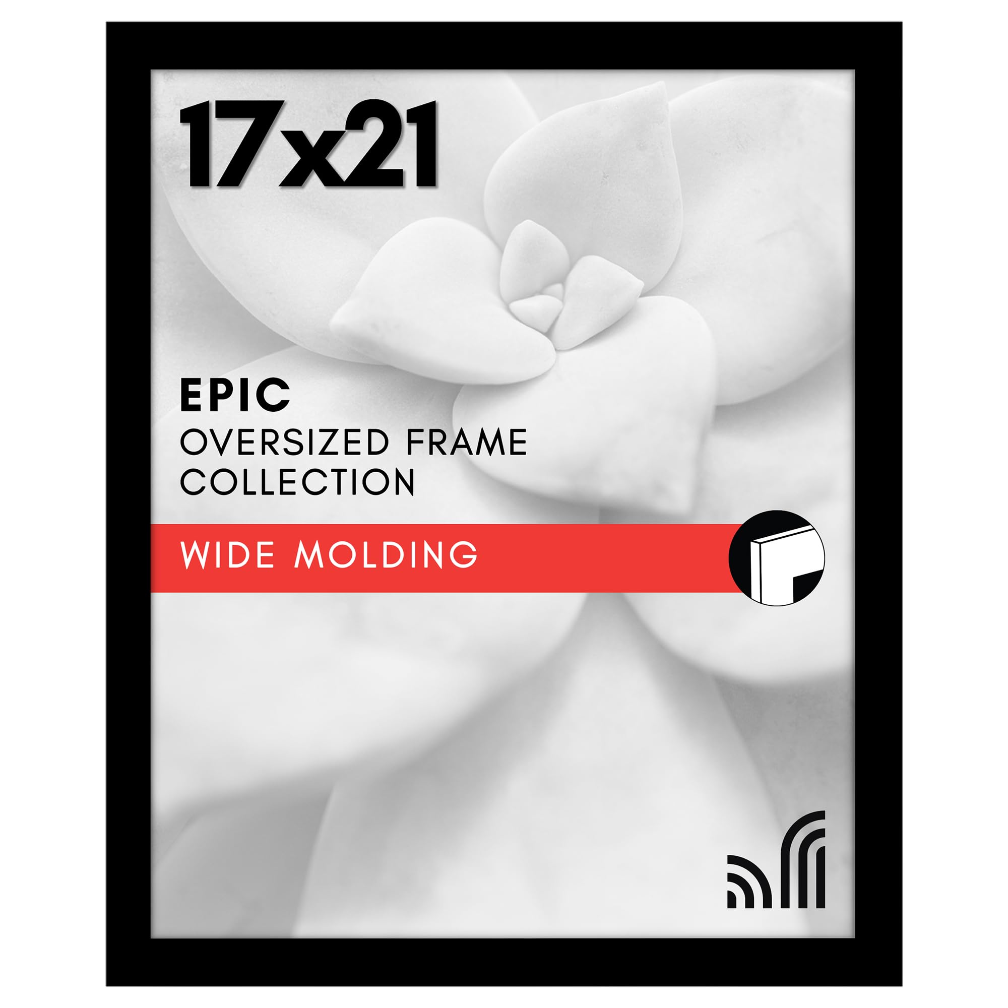 Americanflat 18x24 Poster Frame with Polished Plexiglass - Black Picture Frame - Wide Photo Frames Made of Engineered Wood for Vertical or Horizontal Wall Display - Epic Collection - Black