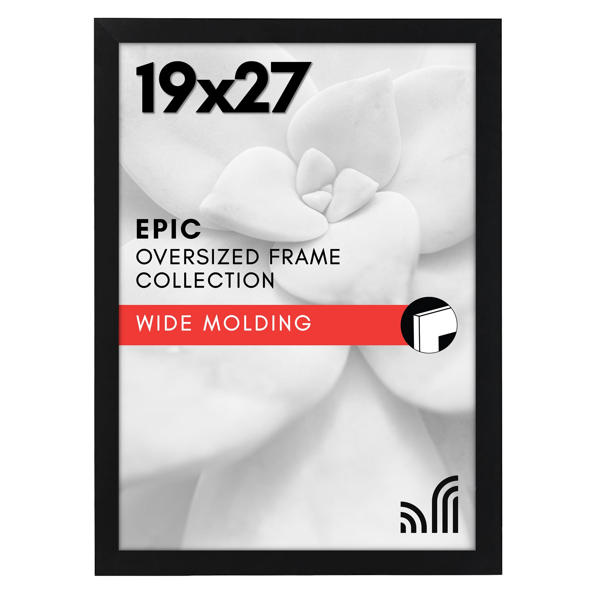 Americanflat 18x24 Poster Frame with Polished Plexiglass - Black Picture Frame - Wide Photo Frames Made of Engineered Wood for Vertical or Horizontal Wall Display - Epic Collection - Black