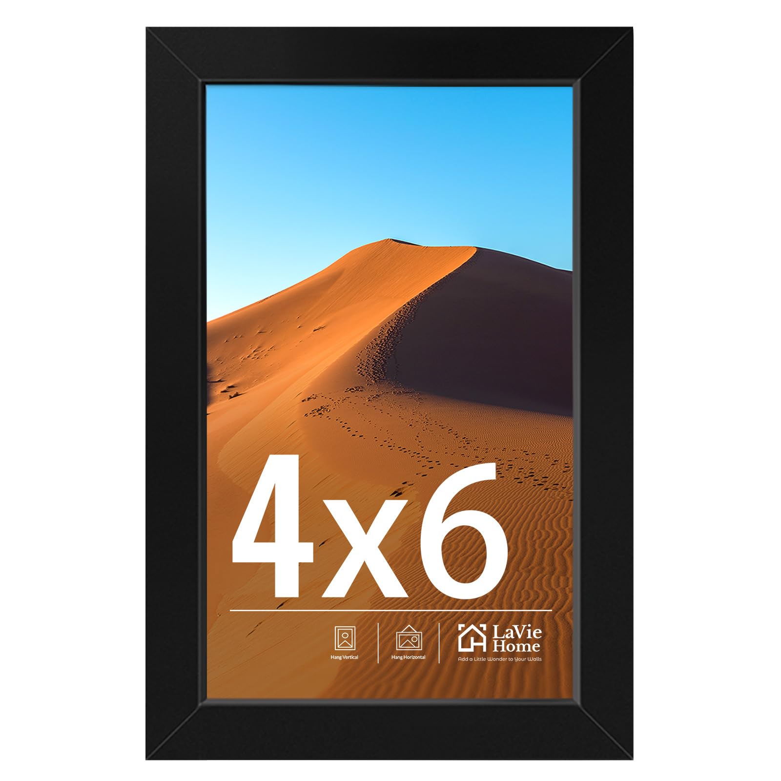 LaVie Home 11x14 Picture Frame for Wall Display, 11 x 14 Black Picture Frame with HD Plexiglas, 11 by 14 Poster Frame 1 Pack, Display Frame for Vertical or Horizontal, Classic Collection