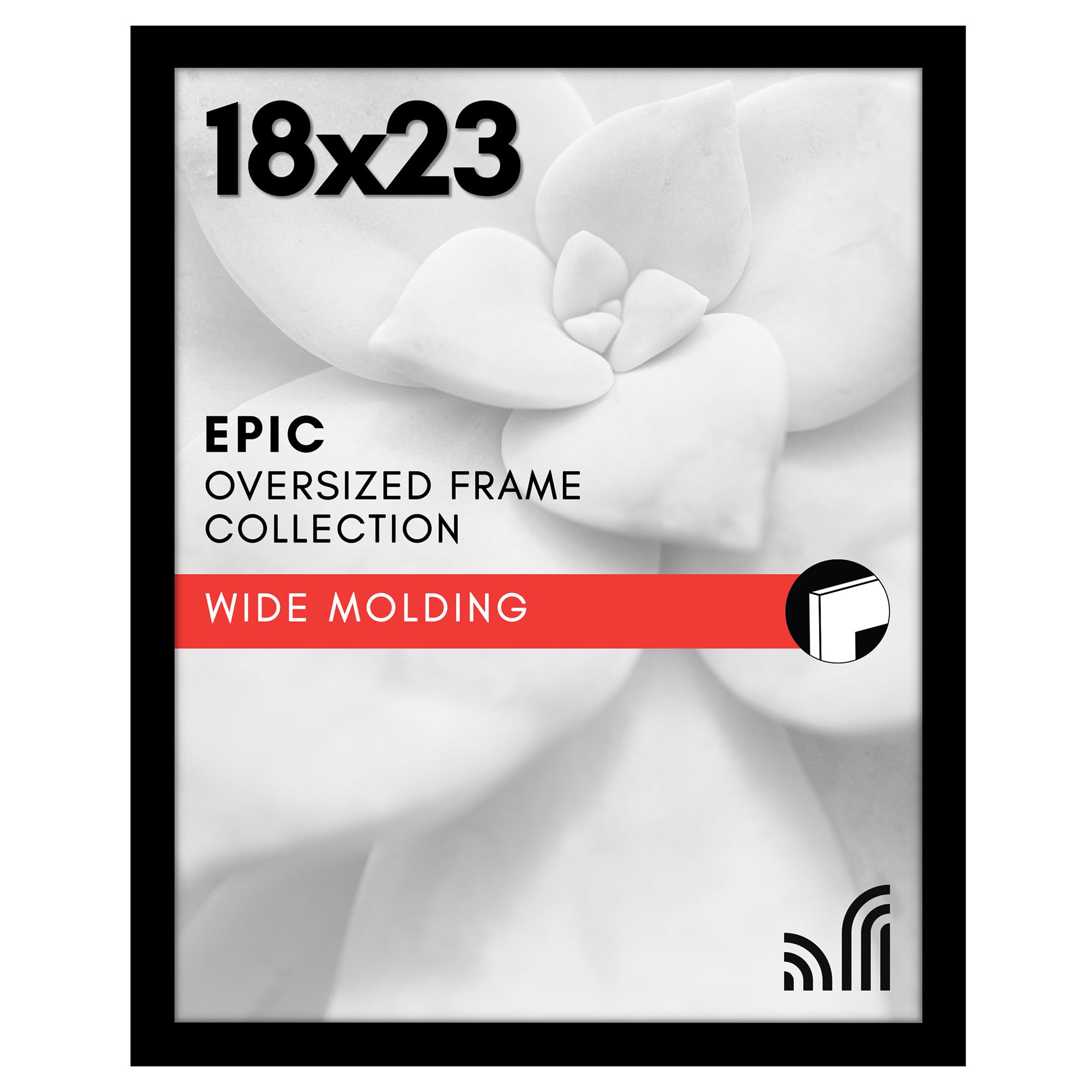 Americanflat 18x24 Poster Frame with Polished Plexiglass - Black Picture Frame - Wide Photo Frames Made of Engineered Wood for Vertical or Horizontal Wall Display - Epic Collection - Black