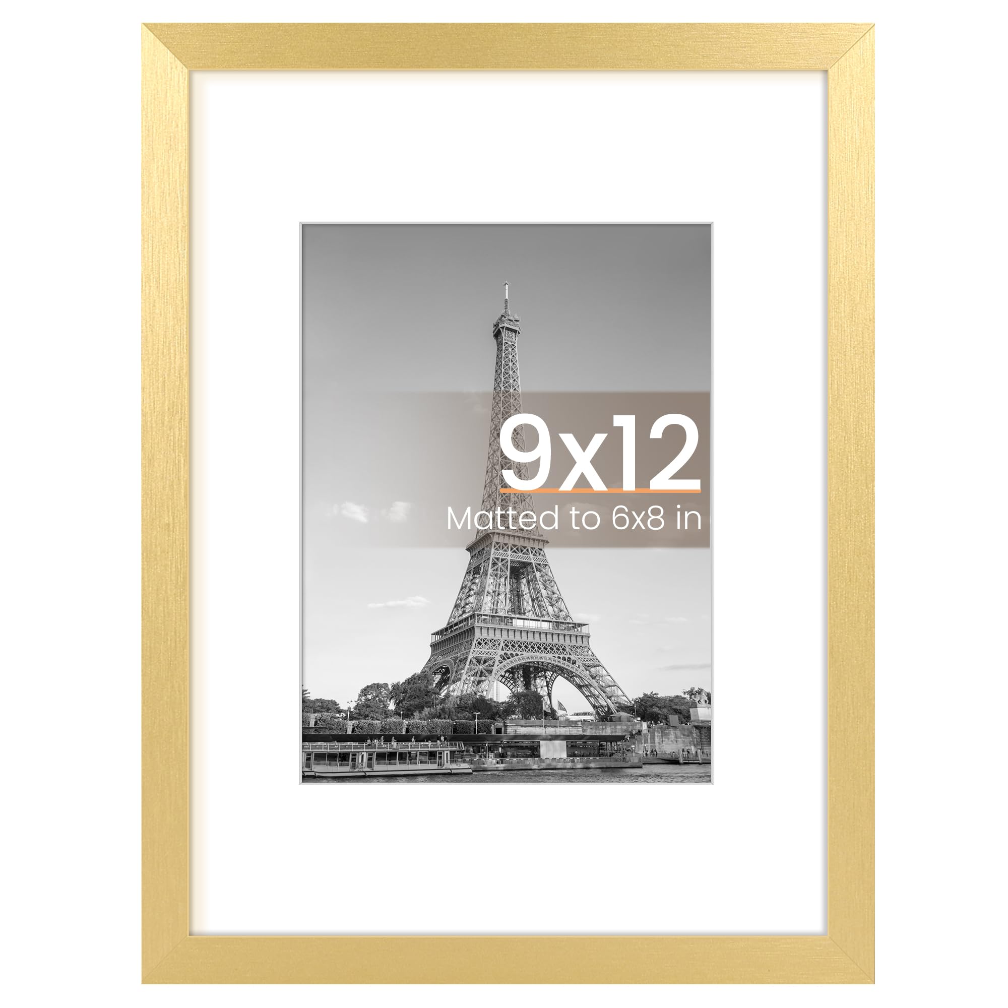 upsimples 12x16 Picture Frame, Display Pictures 8.5x11 with Mat or 12x16 Without Mat, Wall Hanging Photo Frame, Black, 1 Pack