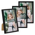 upsimples 5x7 Picture Frame Set of 3, Made of High Definition Glass for 5 x 7 Black Frames, Wall and Tabletop Display Thin Border Photo Frame for Home Décor