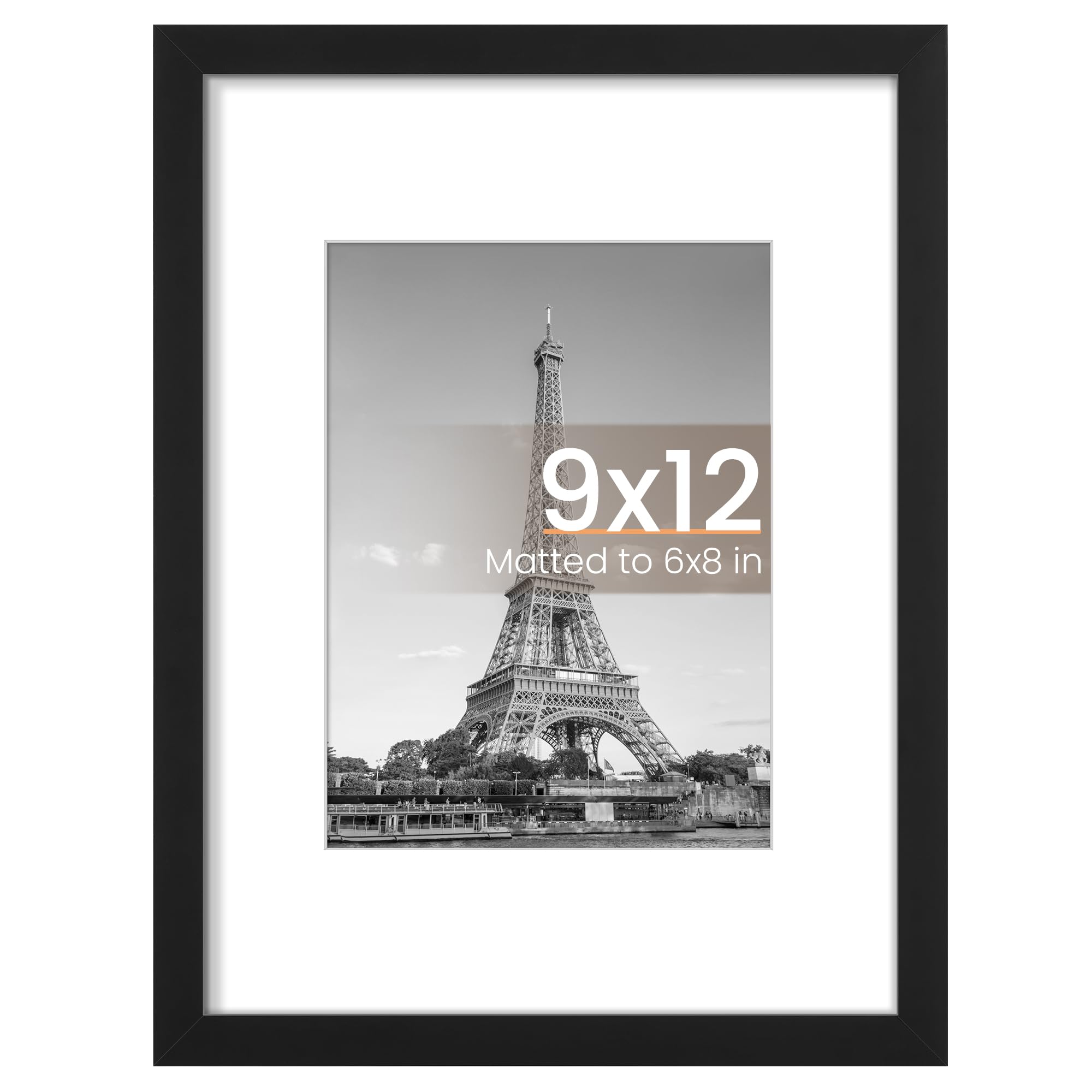 upsimples 11x17 Picture Frame, Display Pictures 9x15 with Mat or 11 x 17 Without, Wall Hanging Poster Frames, Black, 1 Pack