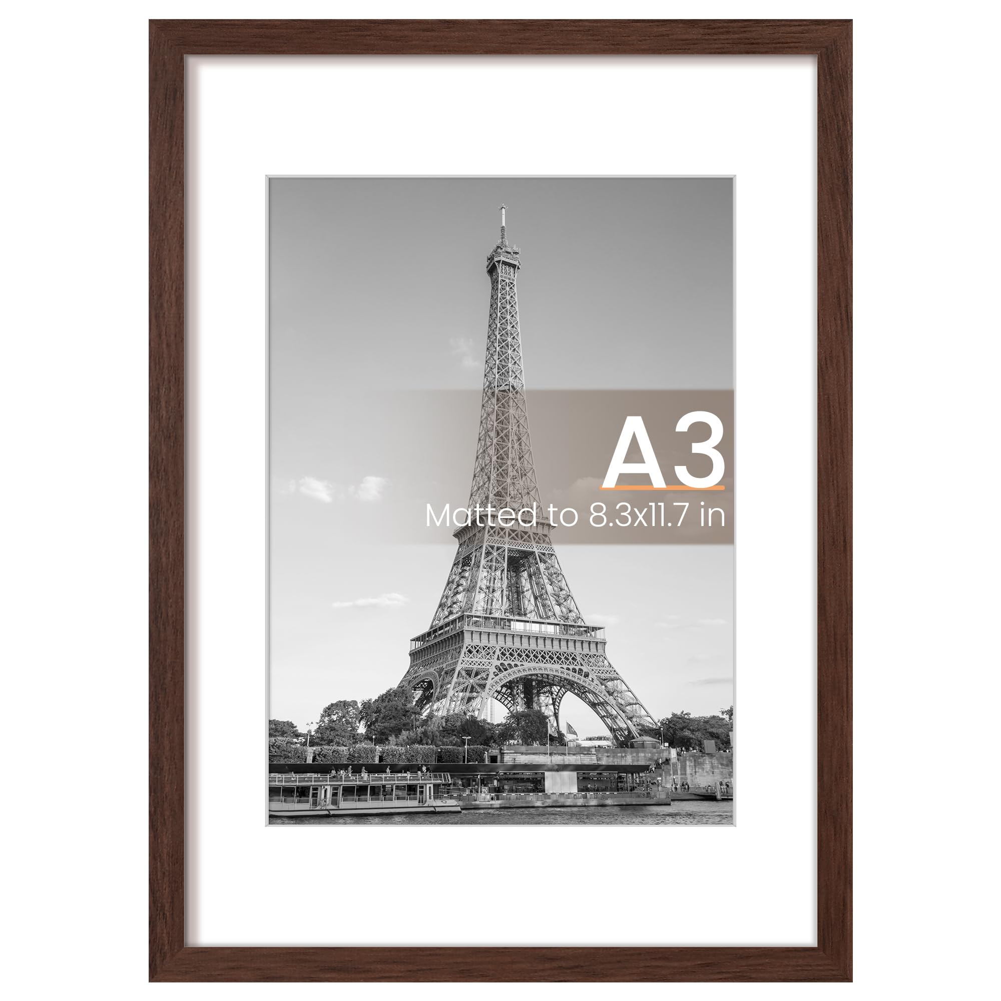 upsimples 11x17 Picture Frame, Display Pictures 9x15 with Mat or 11 x 17 Without, Wall Hanging Poster Frames, Black, 1 Pack