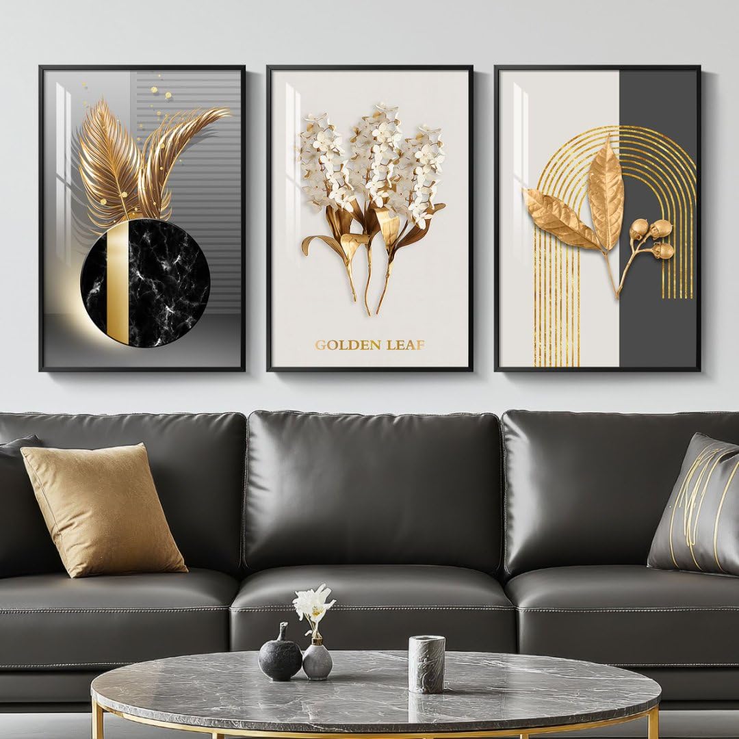 Large Framed Modern Abstract Wall Art for Living Room, Minimalist Bright Style Prints Wall Paintings Artwork for Walls, Silver Gray Contemporary Luxury Pictures for Hallway, Office Wall Decor 24x36 In