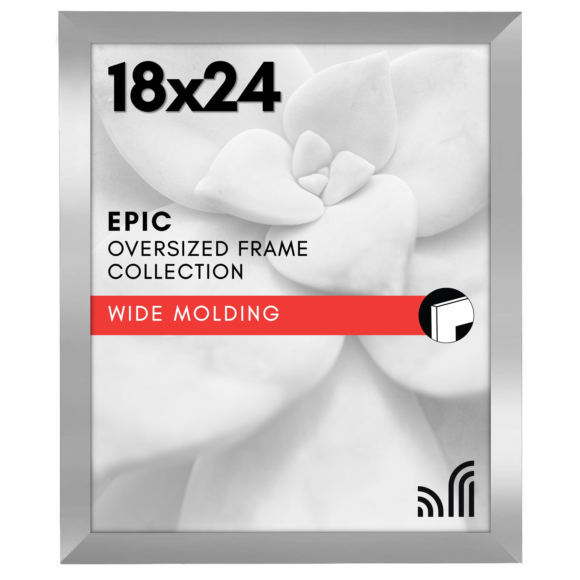 Americanflat 18x24 Poster Frame with Polished Plexiglass - Black Picture Frame - Wide Photo Frames Made of Engineered Wood for Vertical or Horizontal Wall Display - Epic Collection - Black