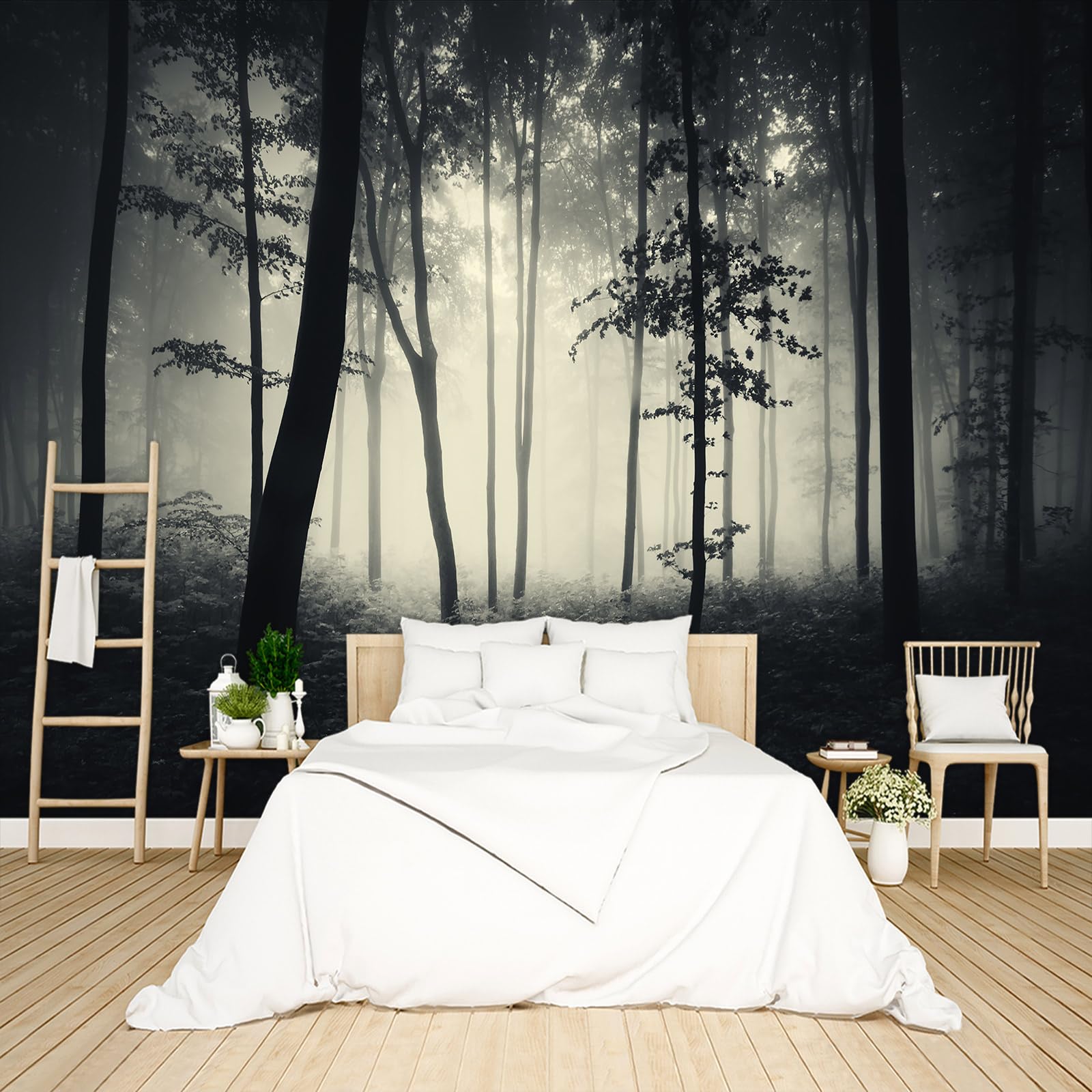 Tropical Rainforest Botanical Wallpaper Peel and Stick Wall Mural for Bedroom Living Room - 85"x118"