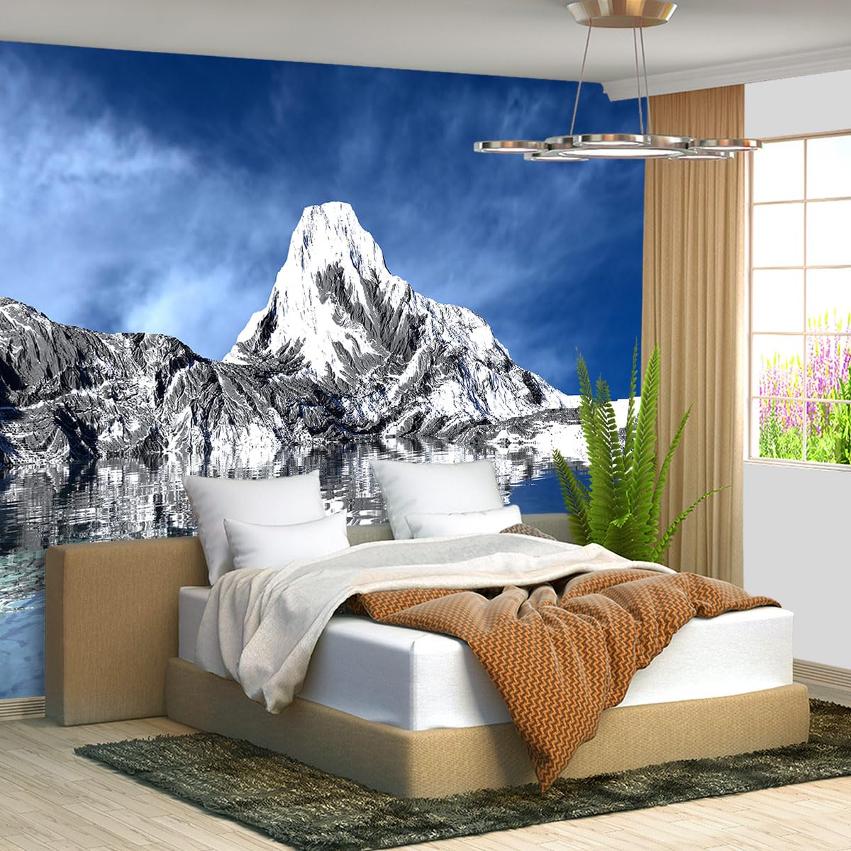 Brooklyn Bridge City View Mural Living Room couches Extra Large wall murals new york Cities Wallpaper Bedroom California Picture Landscape - 108"x75"（It's not Peel and Stick.）