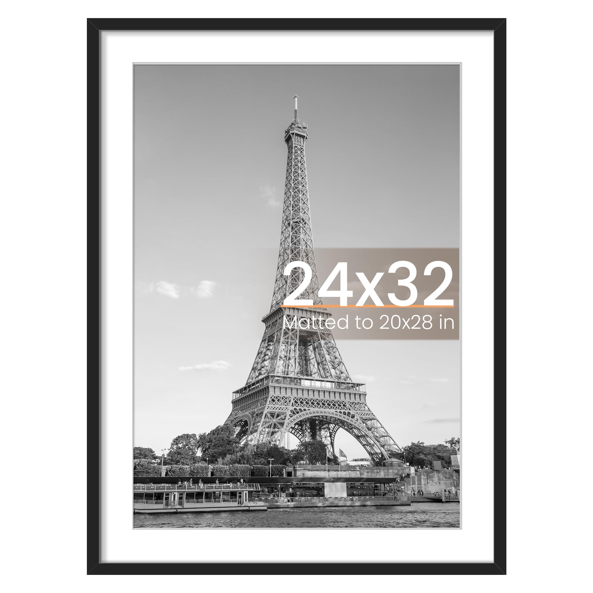 upsimples 11x17 Picture Frame, Display Pictures 9x15 with Mat or 11 x 17 Without, Wall Hanging Poster Frames, Black, 1 Pack