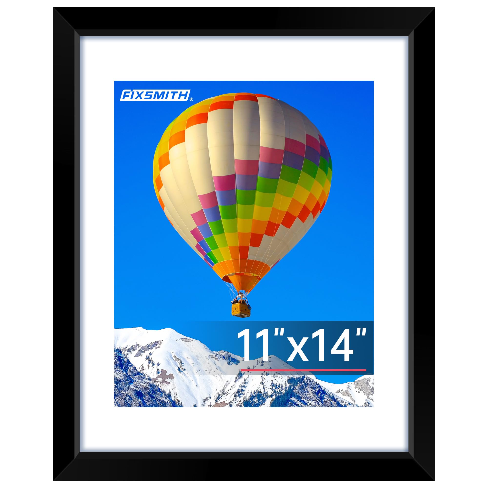 FIXSMITH 5x7 Picture Frame Set of 10, Photo Frame Bulk with HD Plexiglass, Display Pictures 4x6 with Mat or 5x7 Without Mat Multi Picture Frames Collage for Tabletop or Wall Display, Black