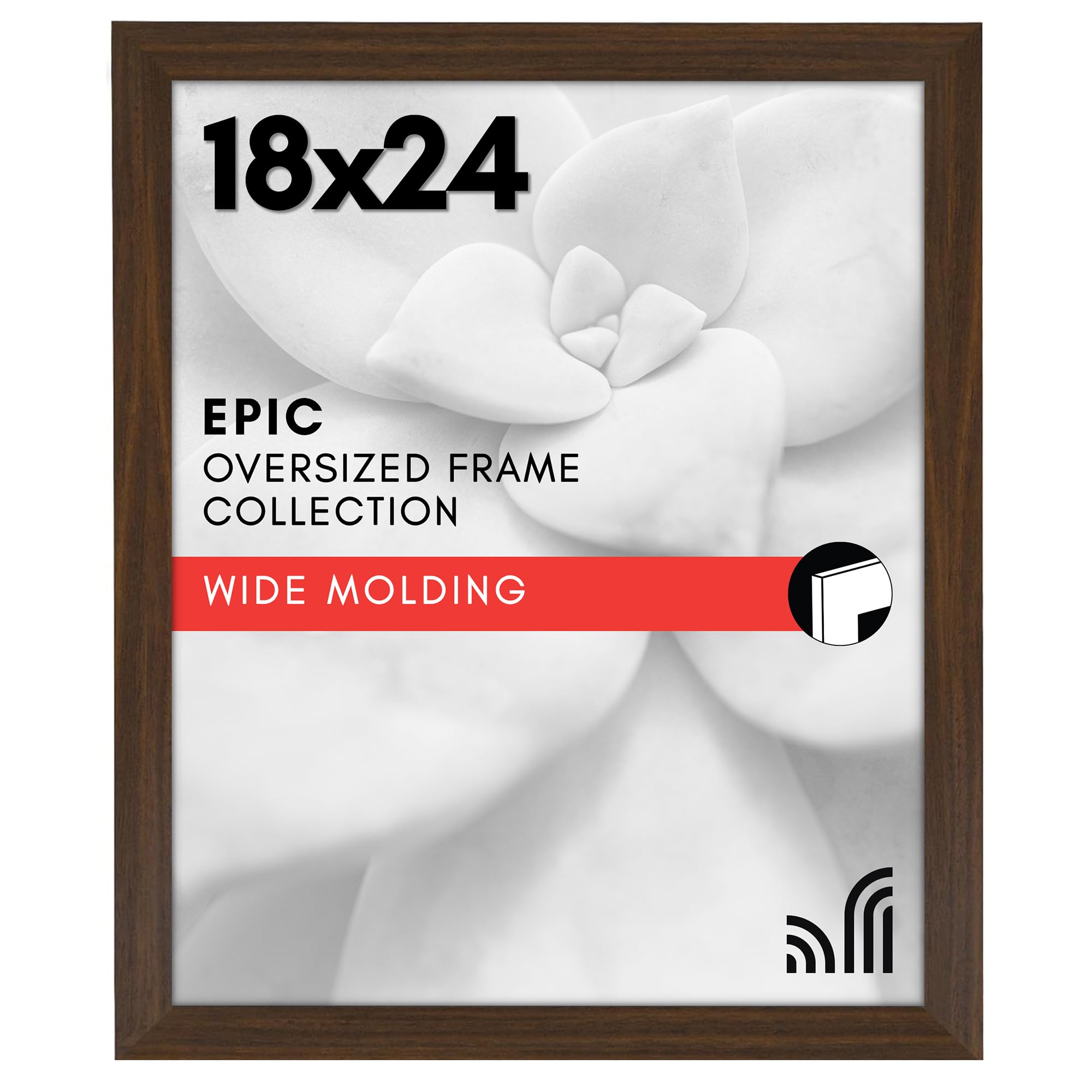 Americanflat 18x24 Poster Frame with Polished Plexiglass - Black Picture Frame - Wide Photo Frames Made of Engineered Wood for Vertical or Horizontal Wall Display - Epic Collection - Black