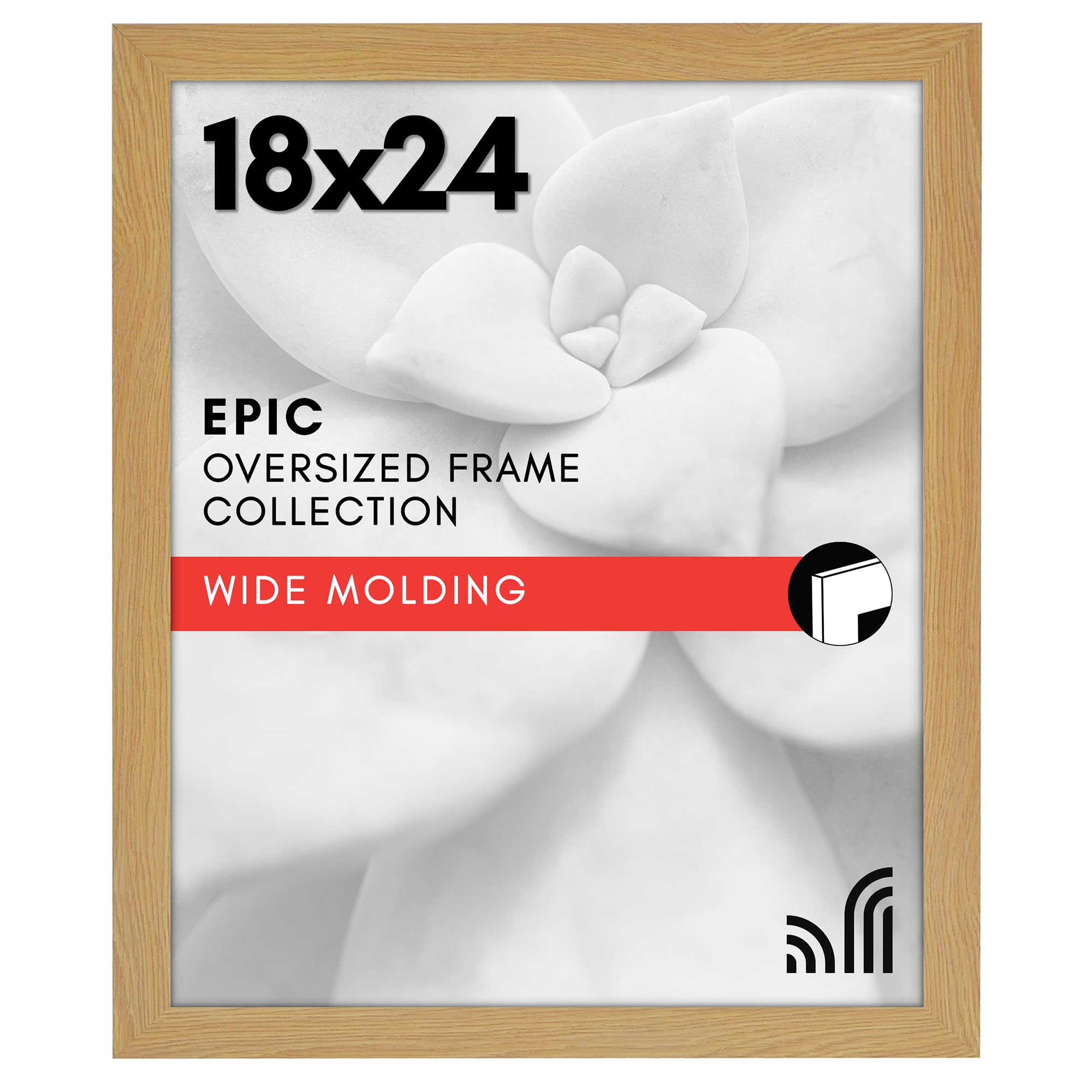 Americanflat 18x24 Poster Frame with Polished Plexiglass - Black Picture Frame - Wide Photo Frames Made of Engineered Wood for Vertical or Horizontal Wall Display - Epic Collection - Black