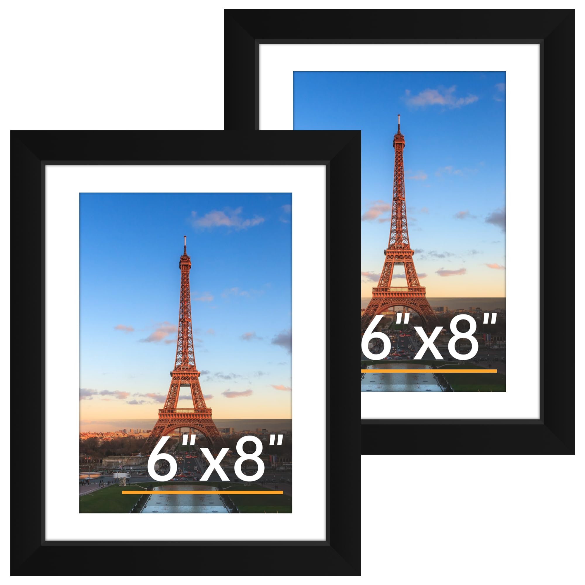 FIXSMITH 5x7 Picture Frame Set of 10, Photo Frame Bulk with HD Plexiglass, Display Pictures 4x6 with Mat or 5x7 Without Mat Multi Picture Frames Collage for Tabletop or Wall Display, Black